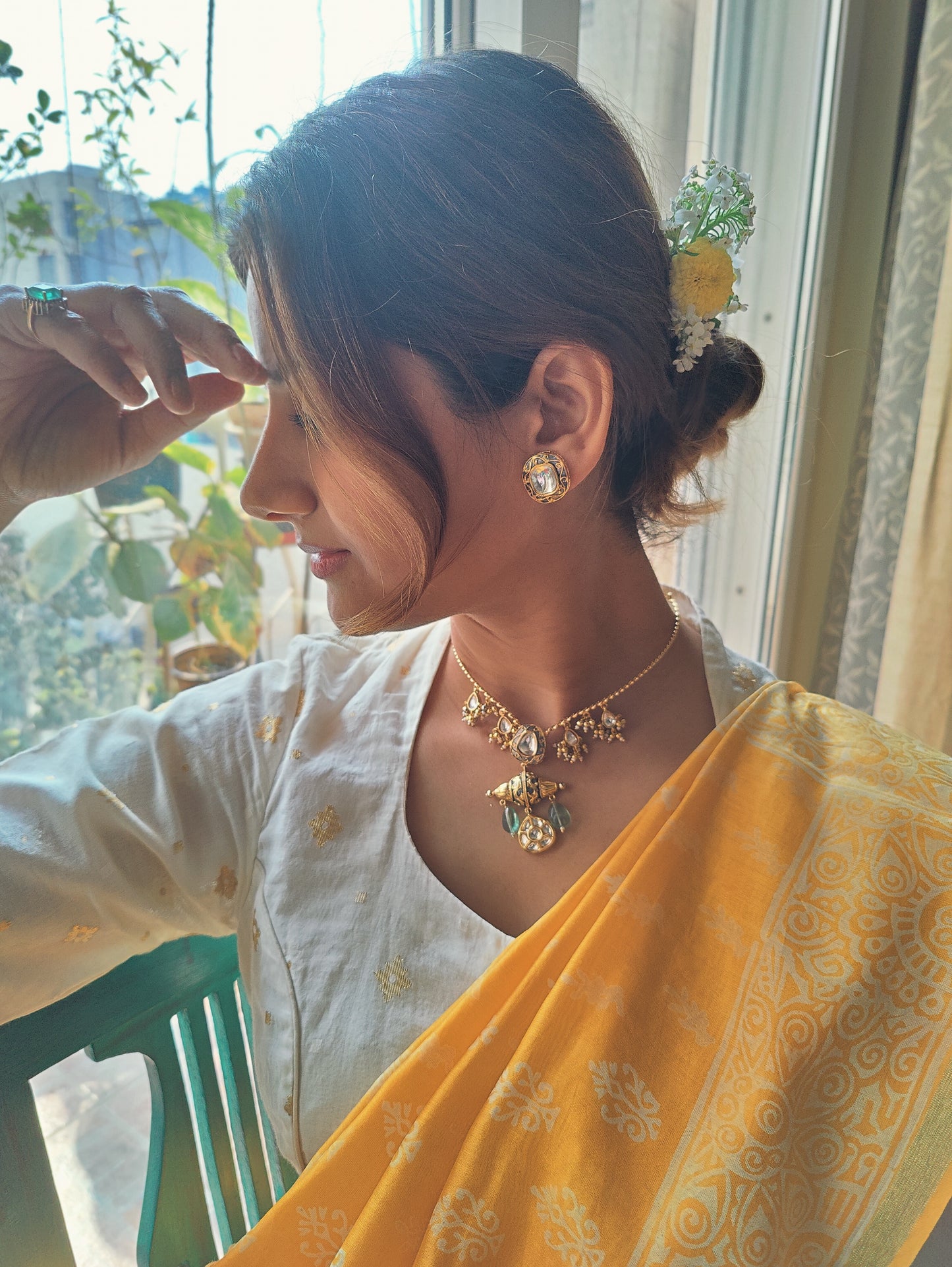 Fazal choker set with kundan