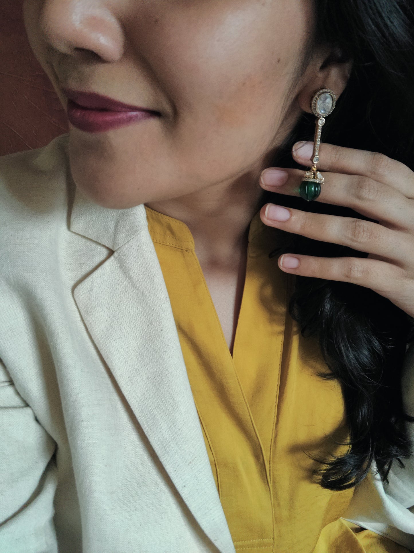 Kaira earrings with kundan and stone