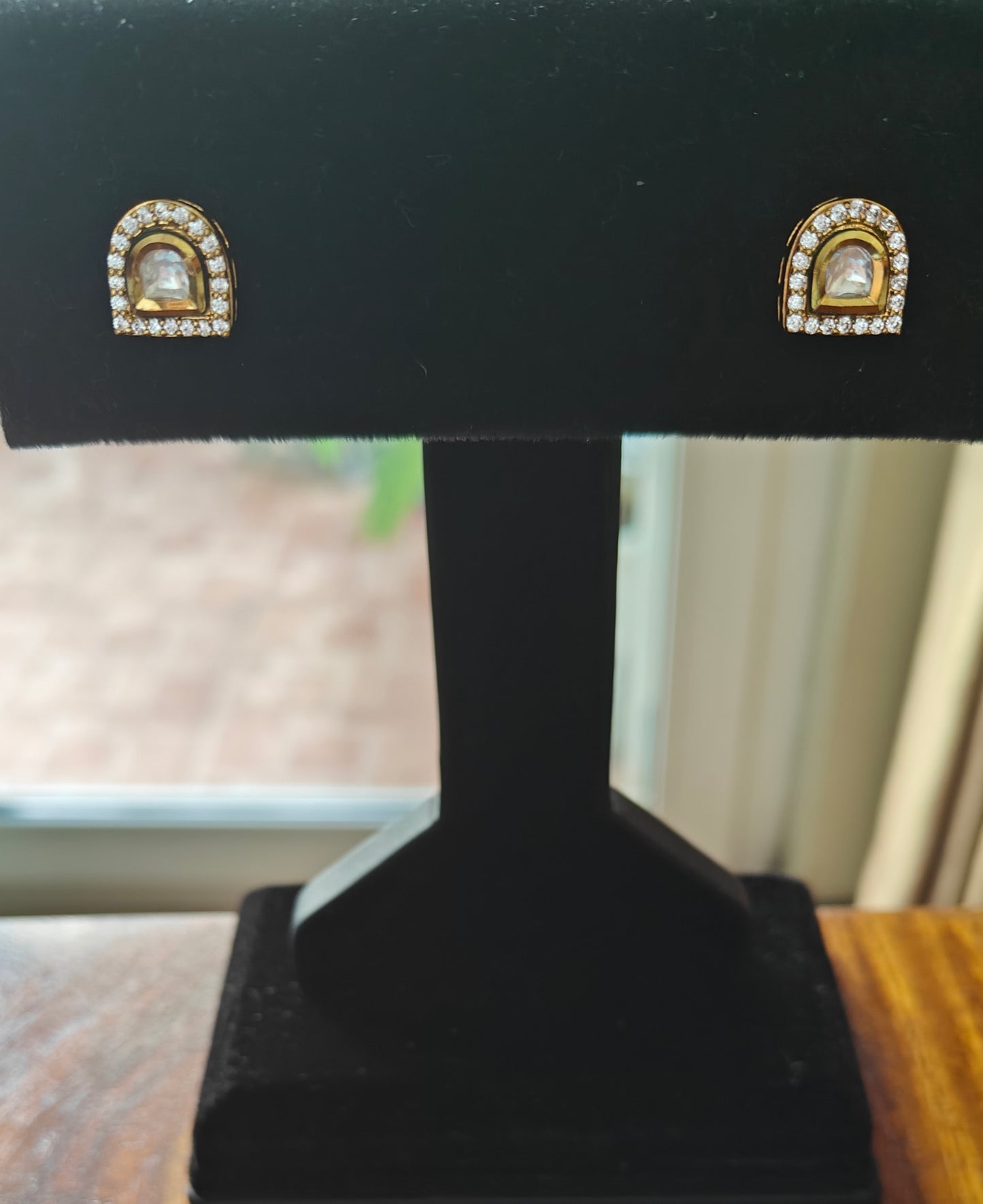 Kundan studs(earrings) with CZ all around