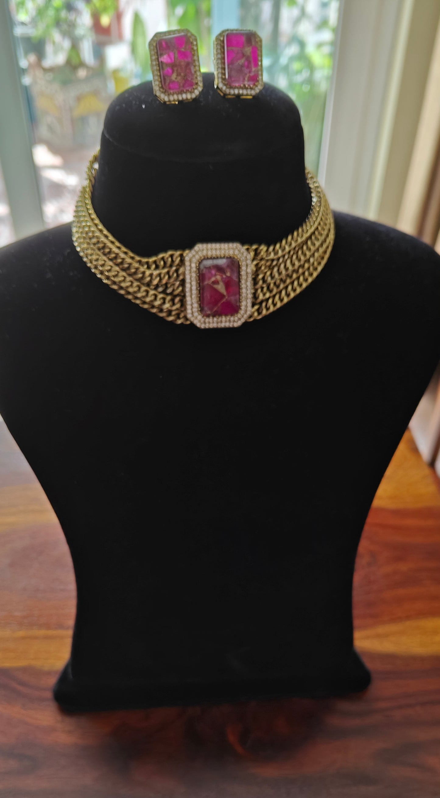 Kavya mystic stone choker set