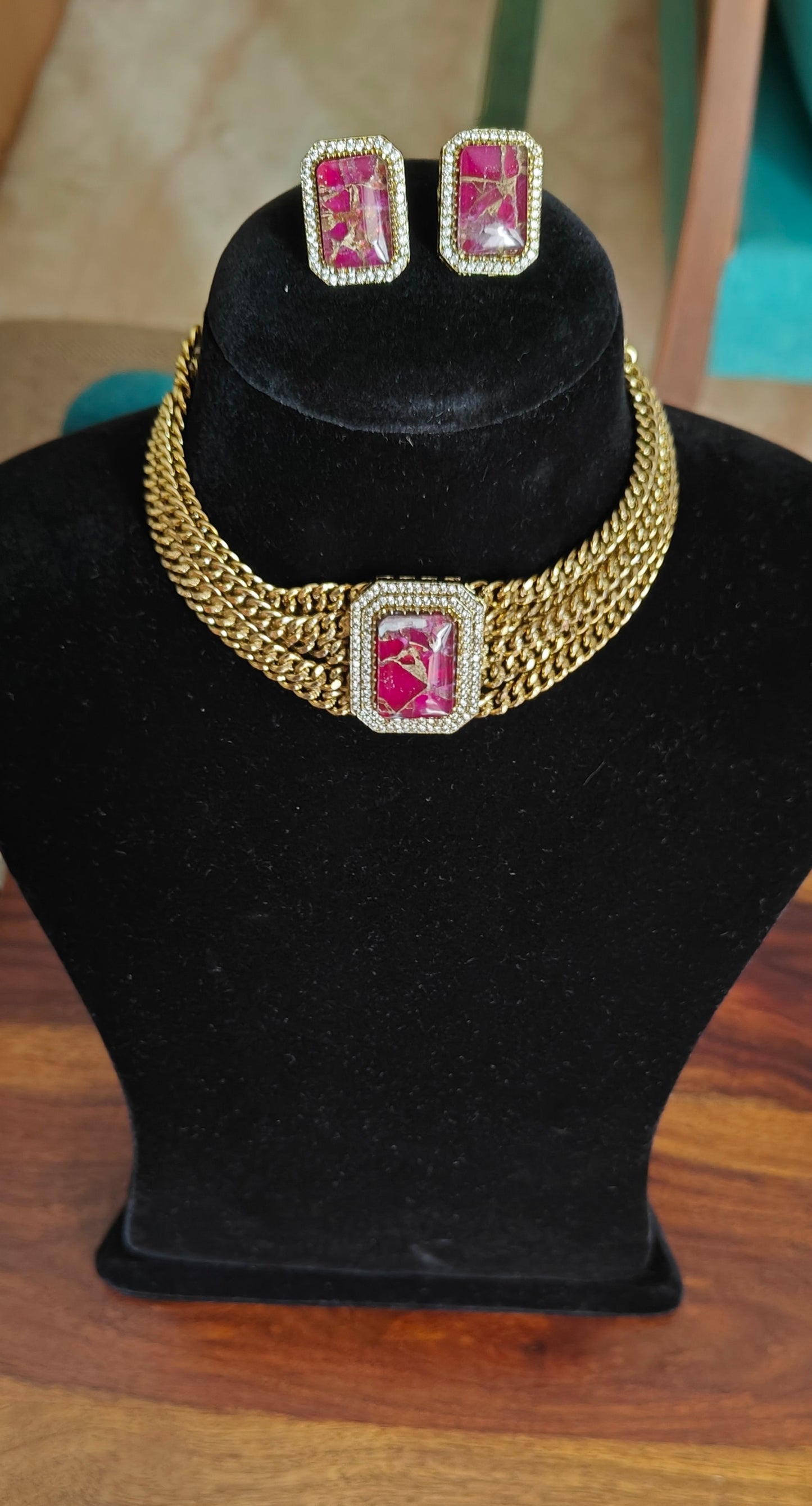 Kavya mystic stone choker set