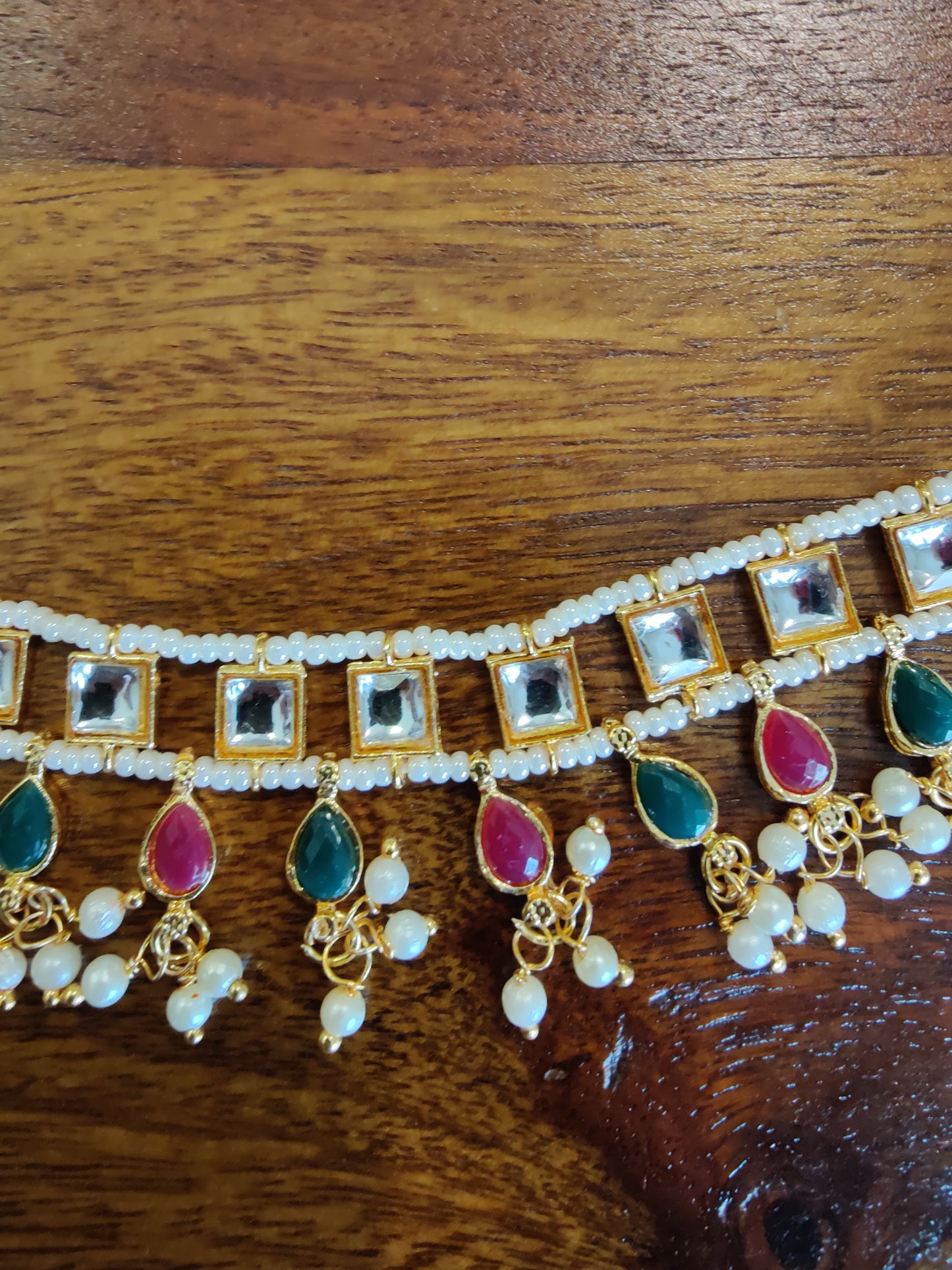 Kusumita belt with kundan and pearl strings