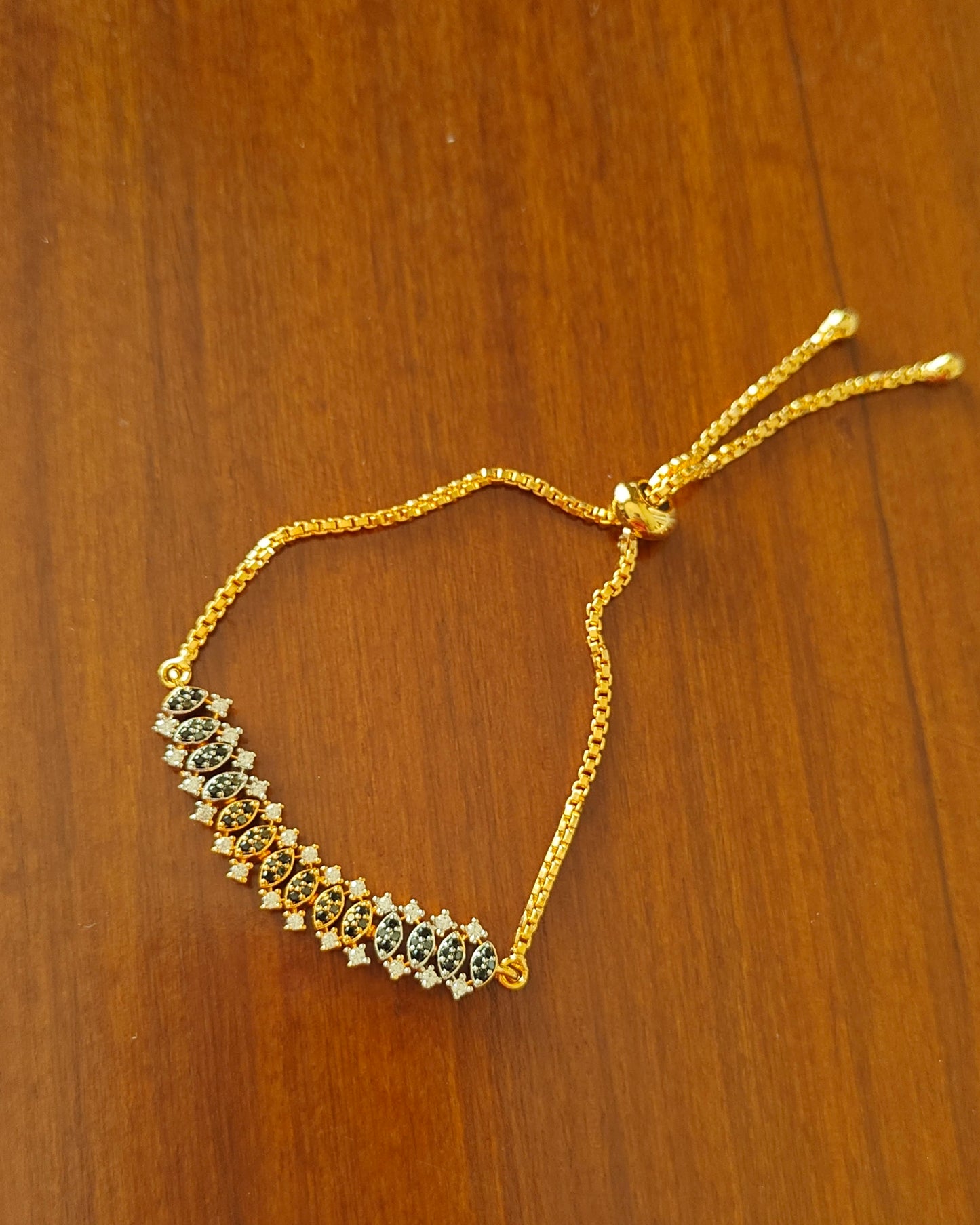 Push button bracelet with nano stones