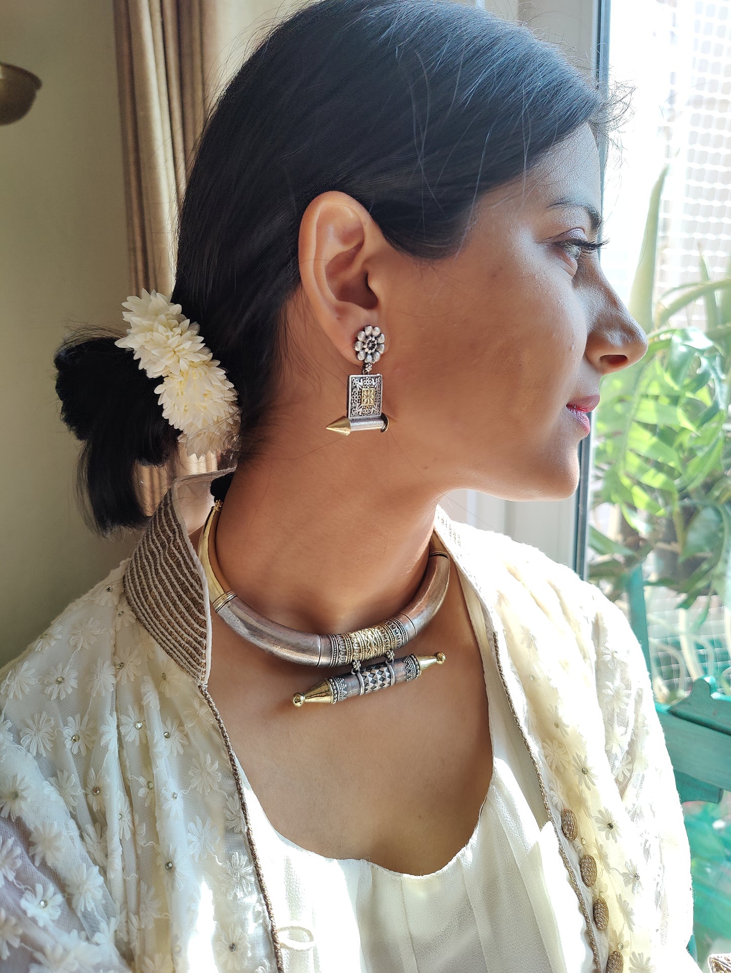 Elisha choker in dual tone finish