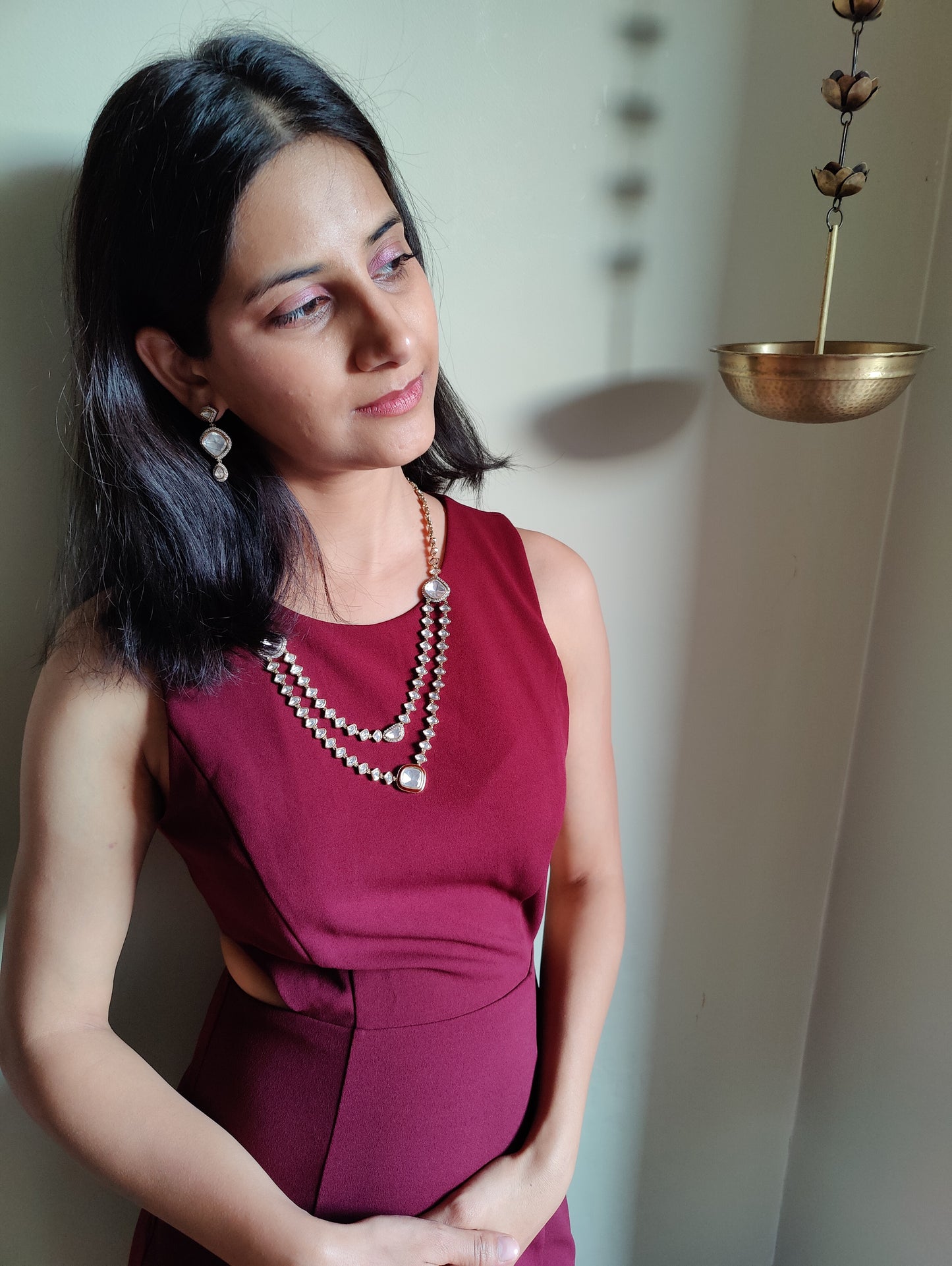 Kanti double strand kundan set