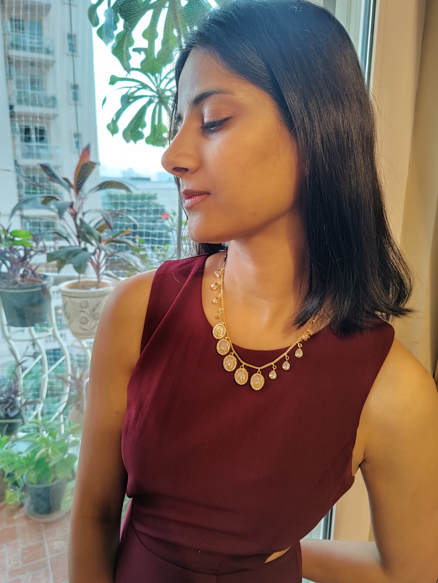 Dadhija set with mother of pearl and mossanite