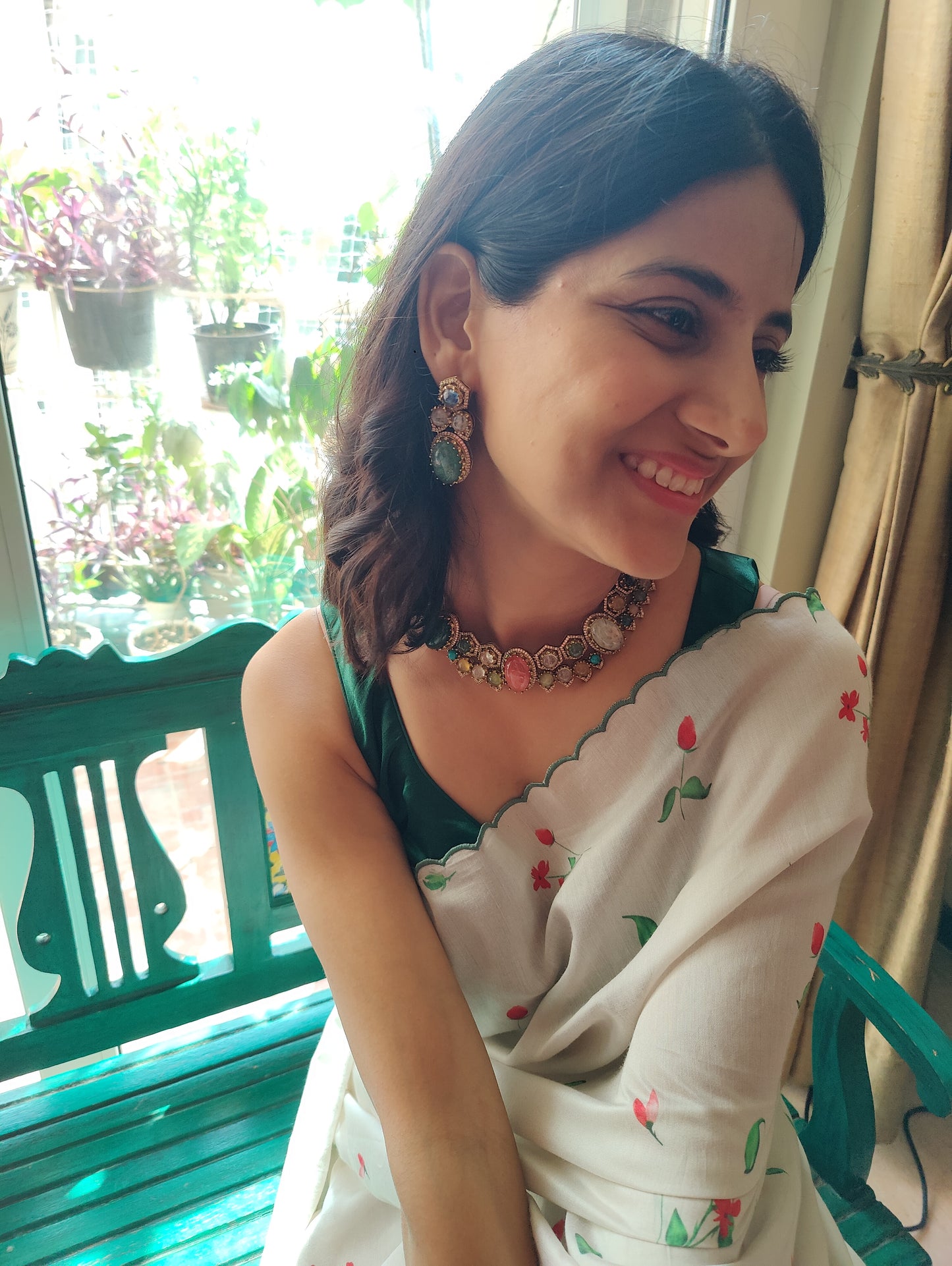 Inika set with big coloured stones