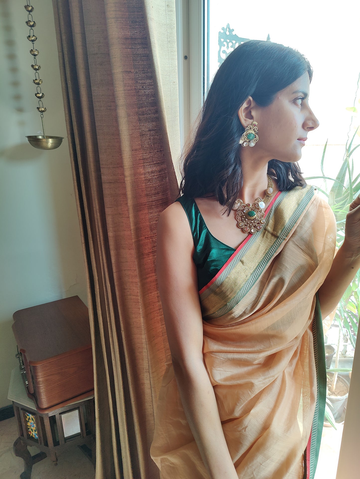 Lavanya set in antique finish with stones,big earrings
