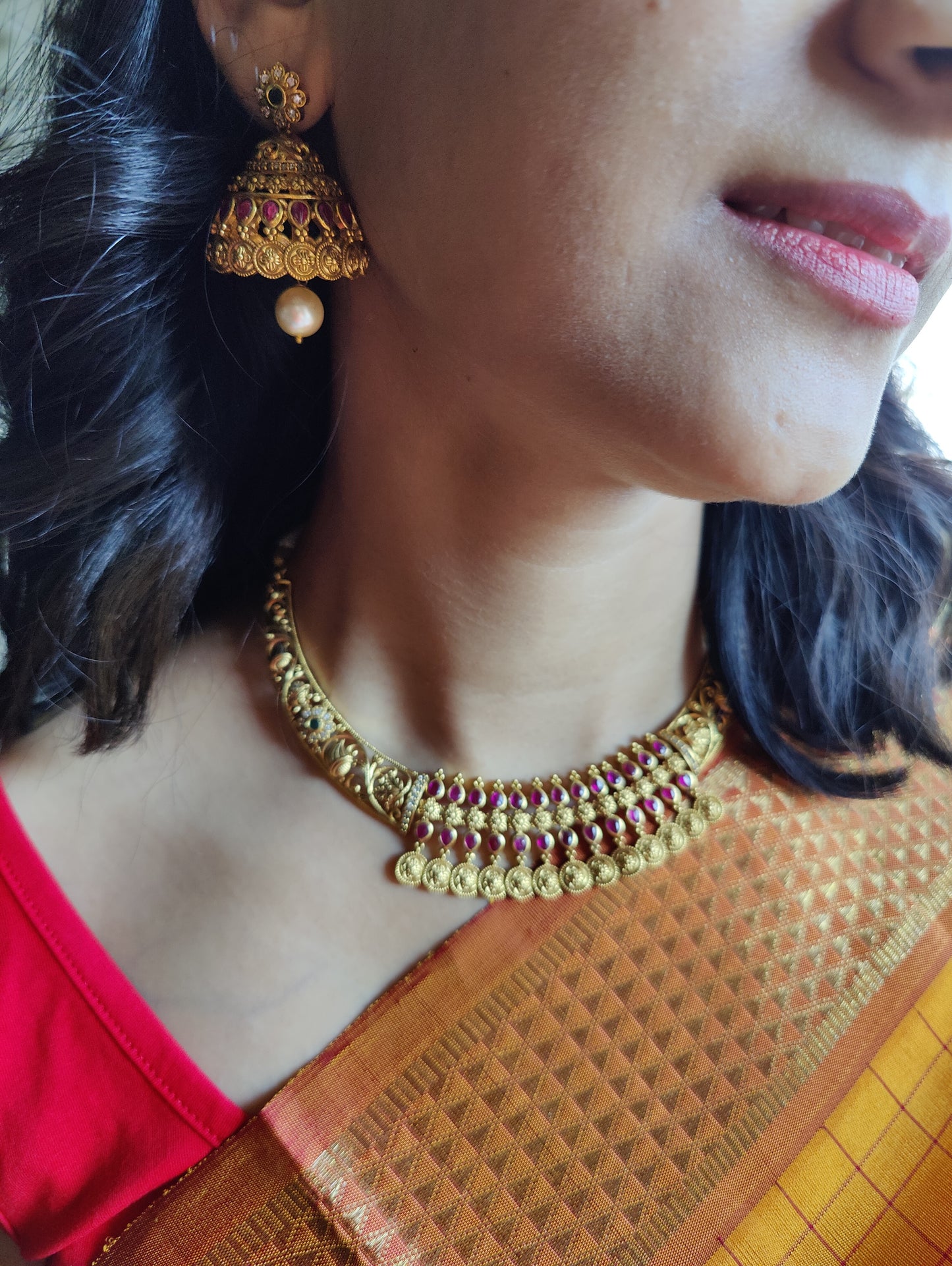 Jithya set with jali hasli and stone work