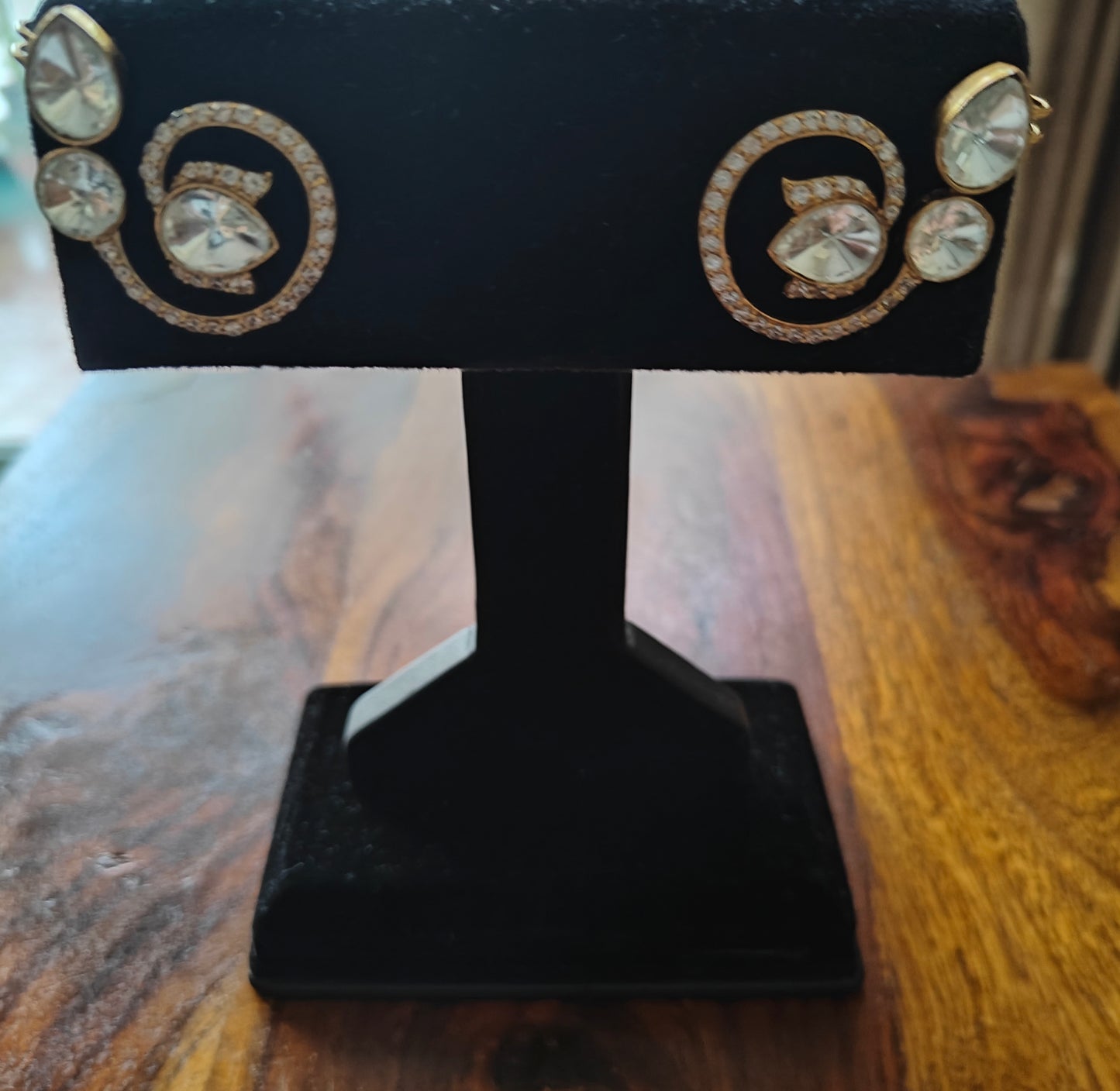 Moissanite earrings with ear cuffs