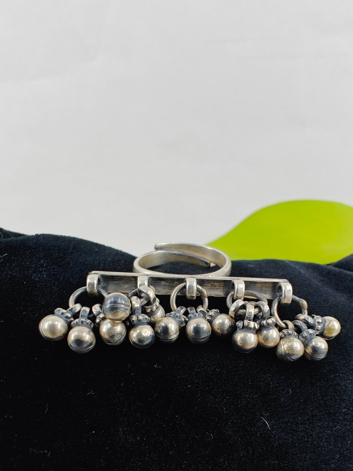 Jhankar silver ghungroo(bell) ring