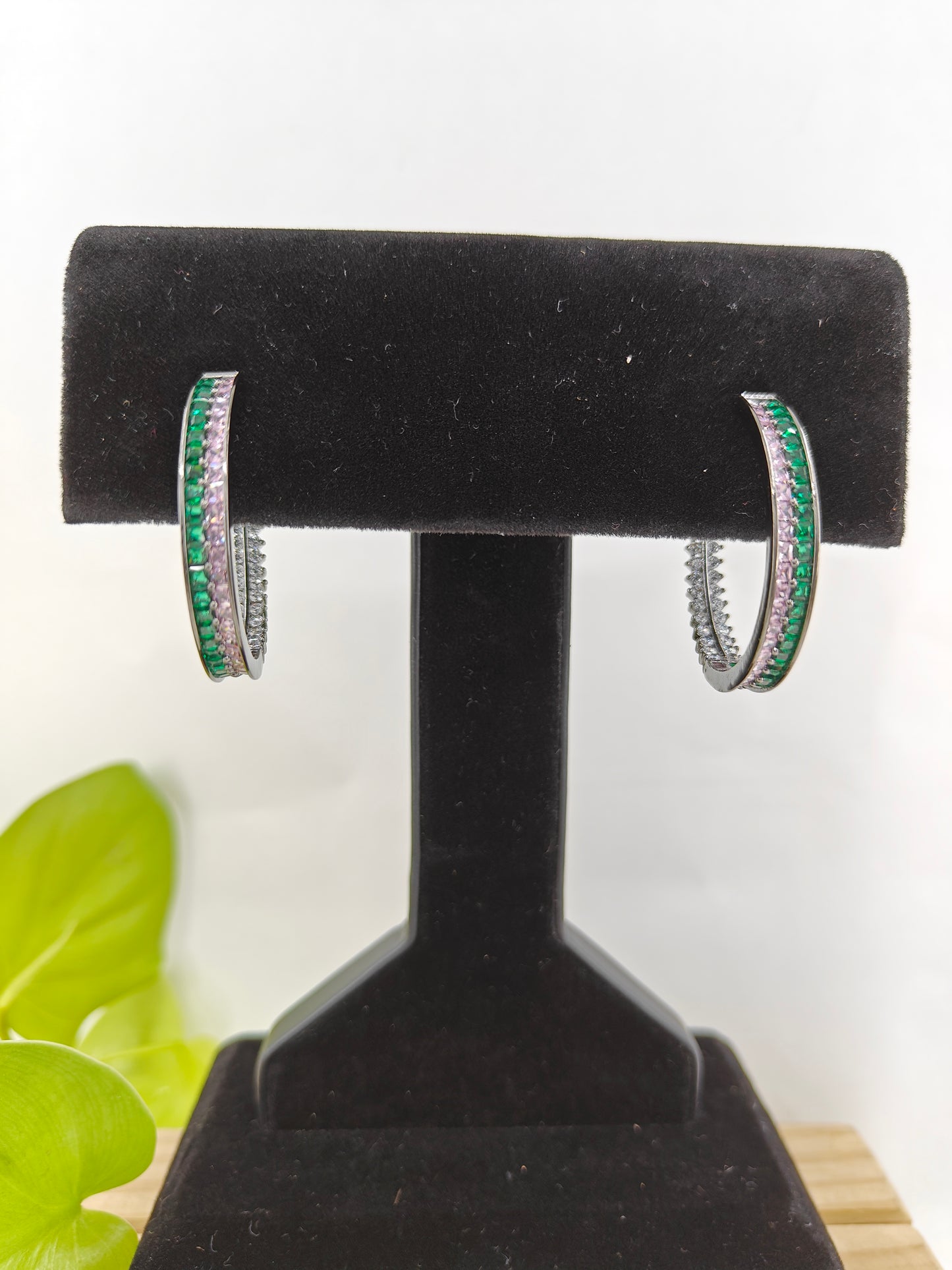 Dual colour nano stone hoops