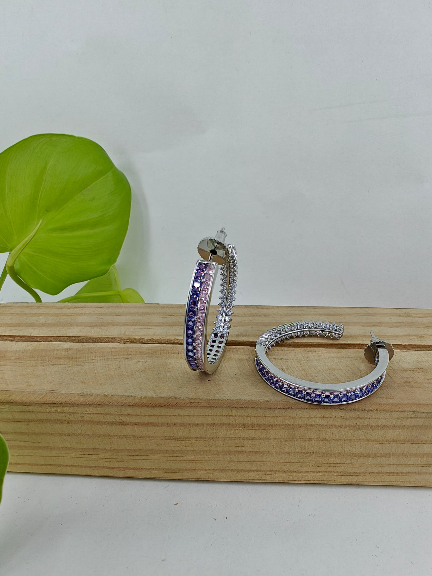 Dual colour nano stone hoops