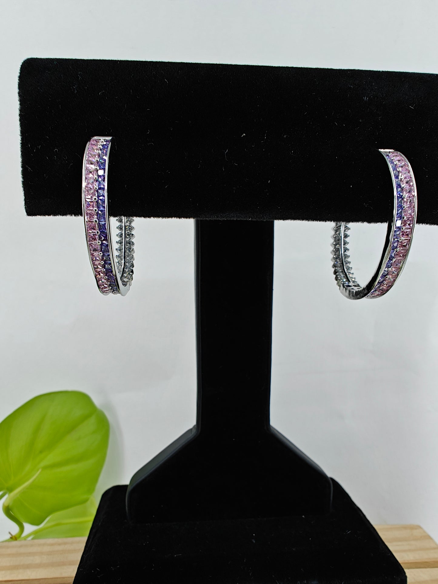 Dual colour nano stone hoops