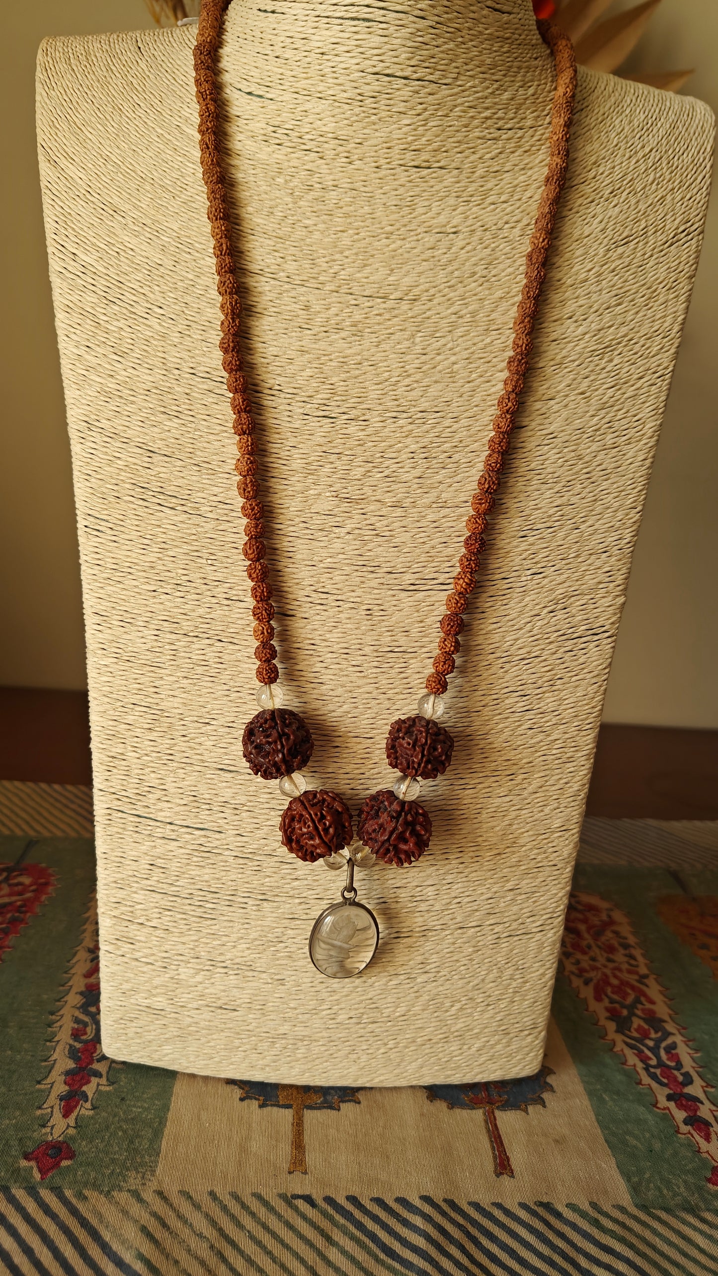 Rudraksh necklace with Shivling pendant