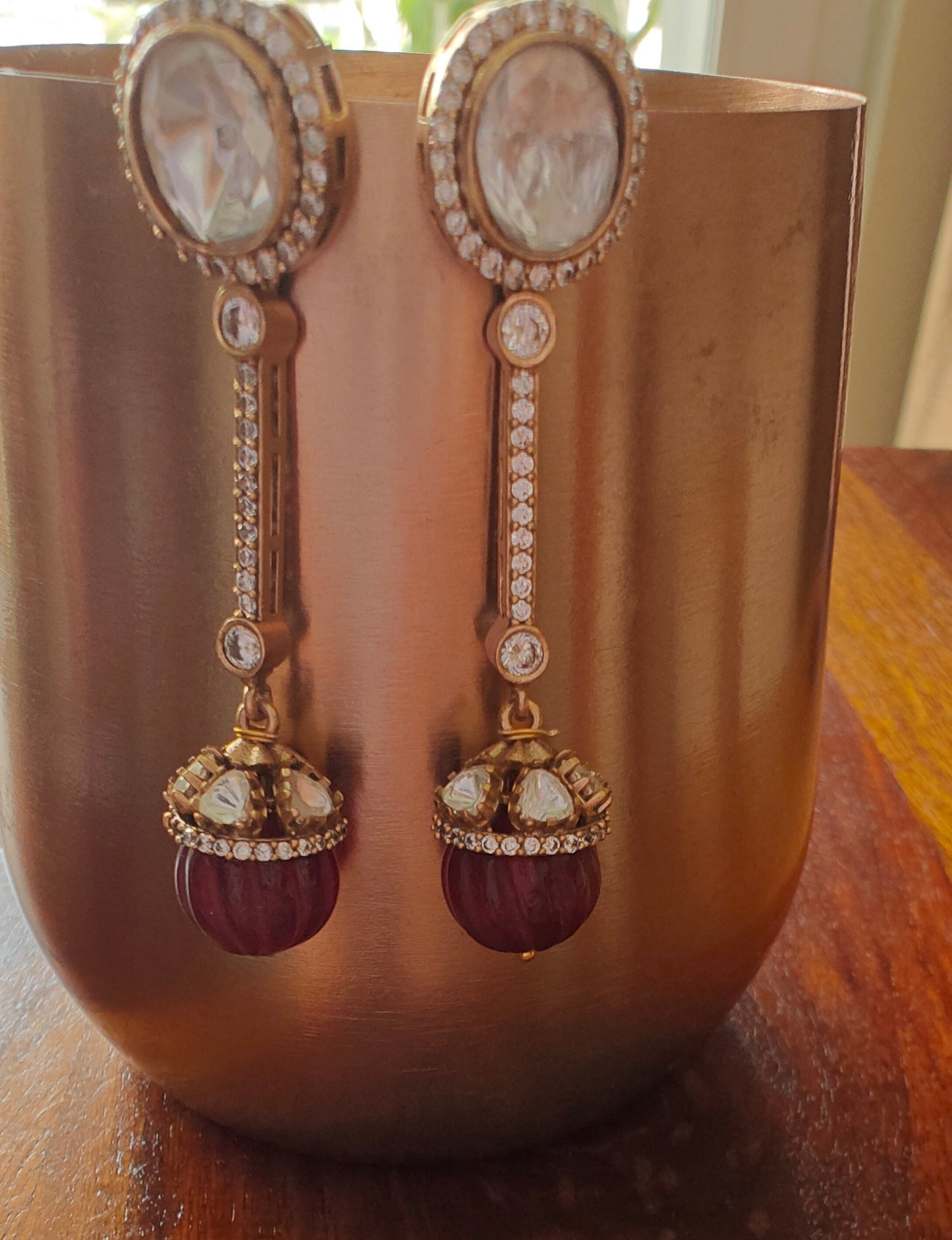 Kaira earrings with kundan and stone