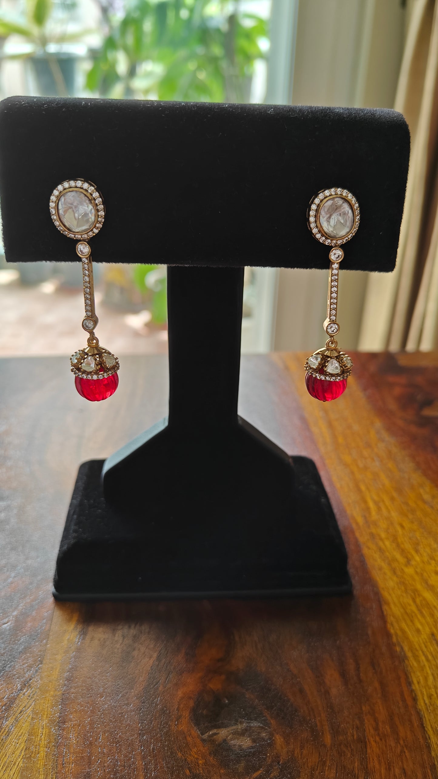Kaira earrings with kundan and stone