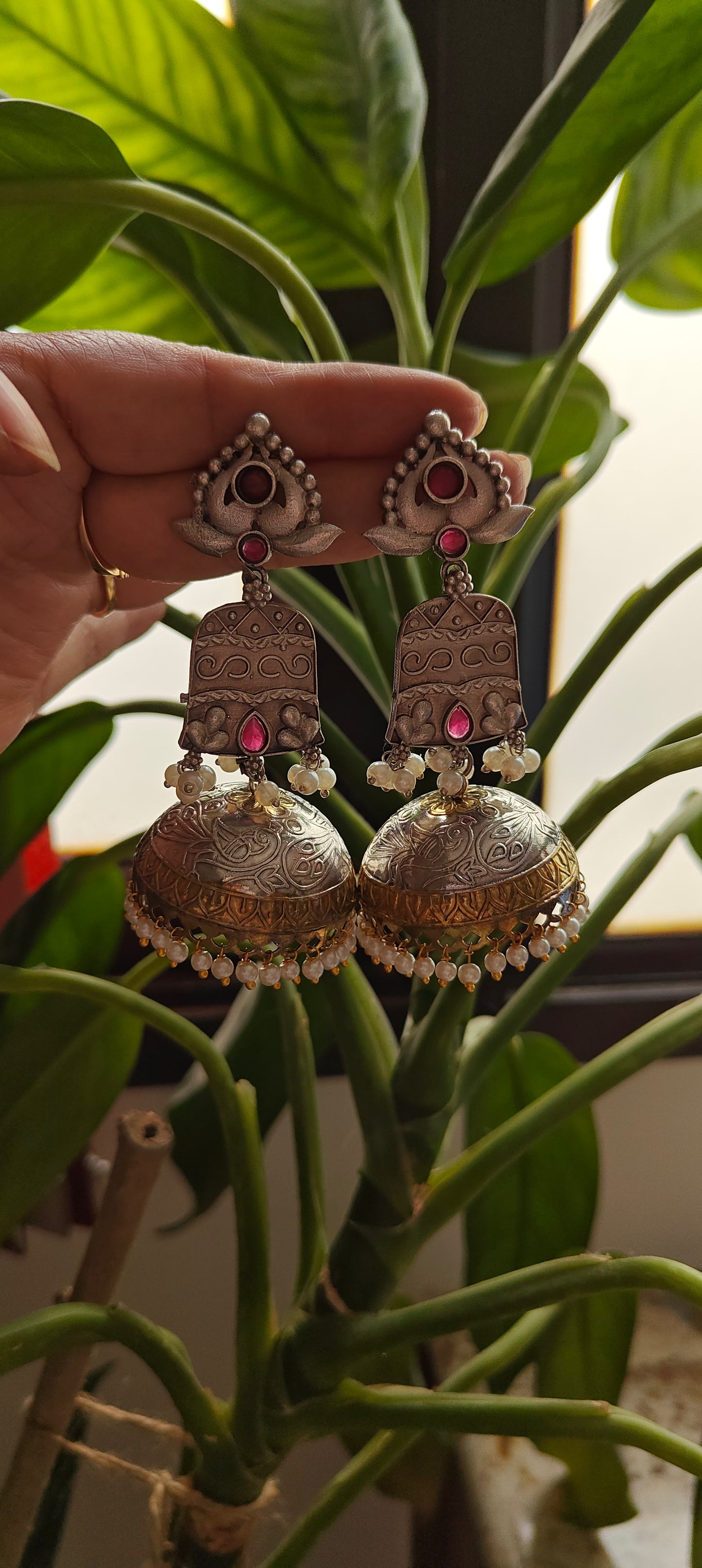 Dual tone jumkas with stone highligts
