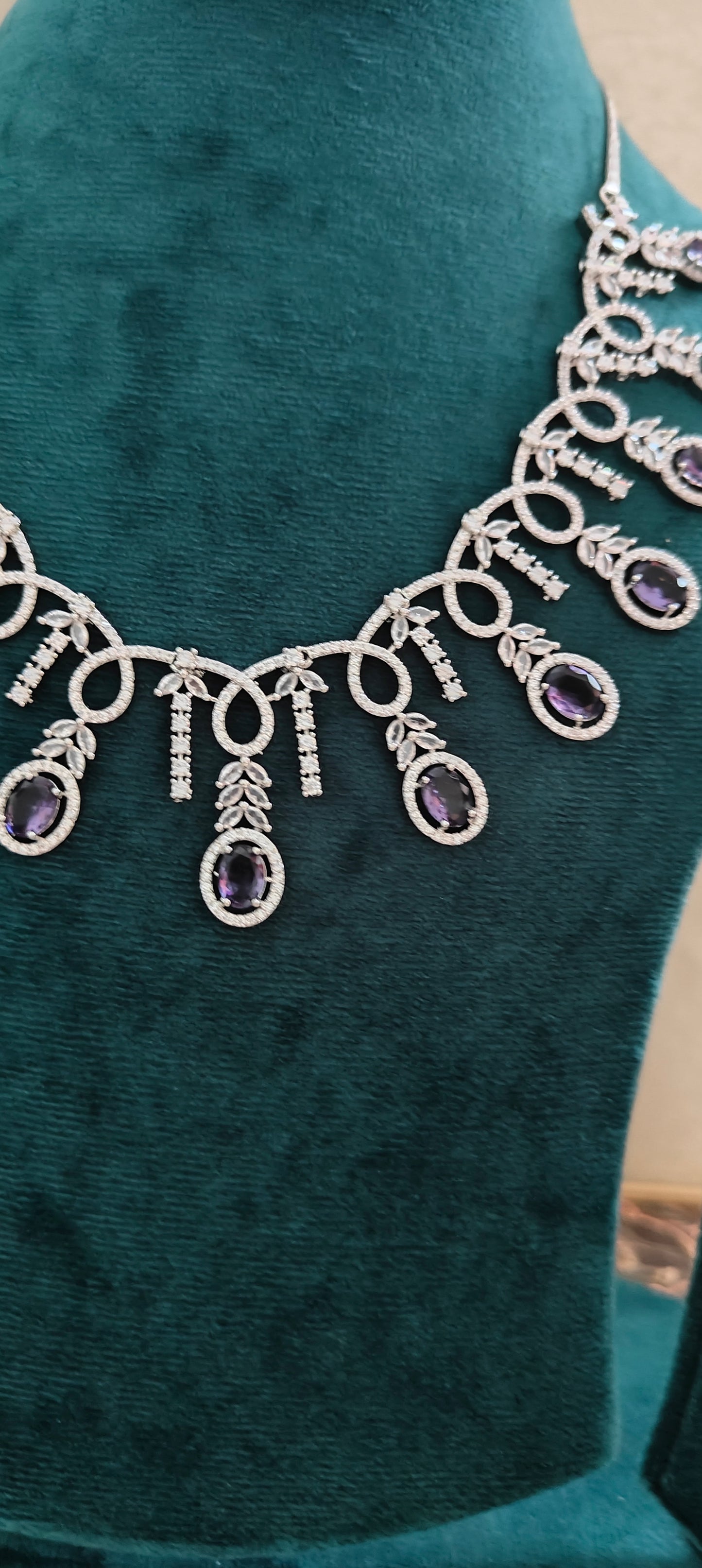Delicate amythest and Cz set
