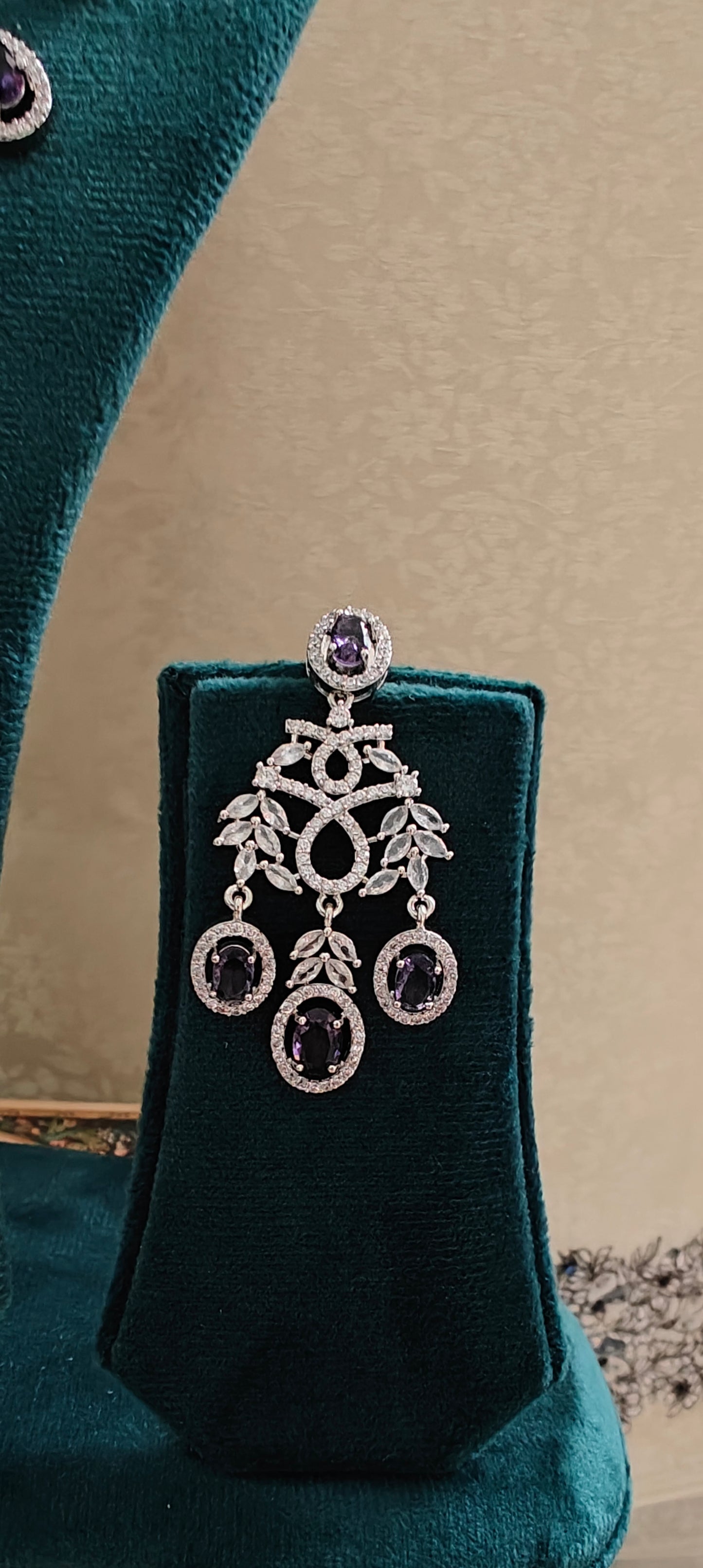 Delicate amythest and Cz set