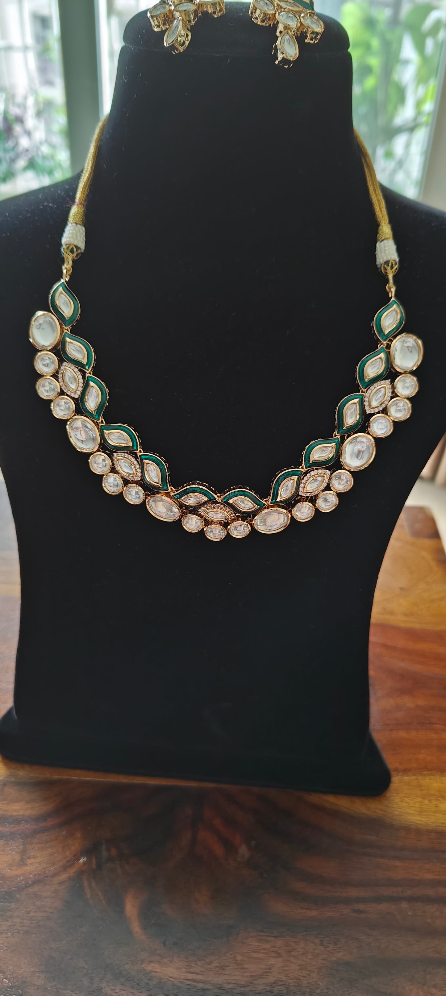 Chandrika set with kundan and meenakari