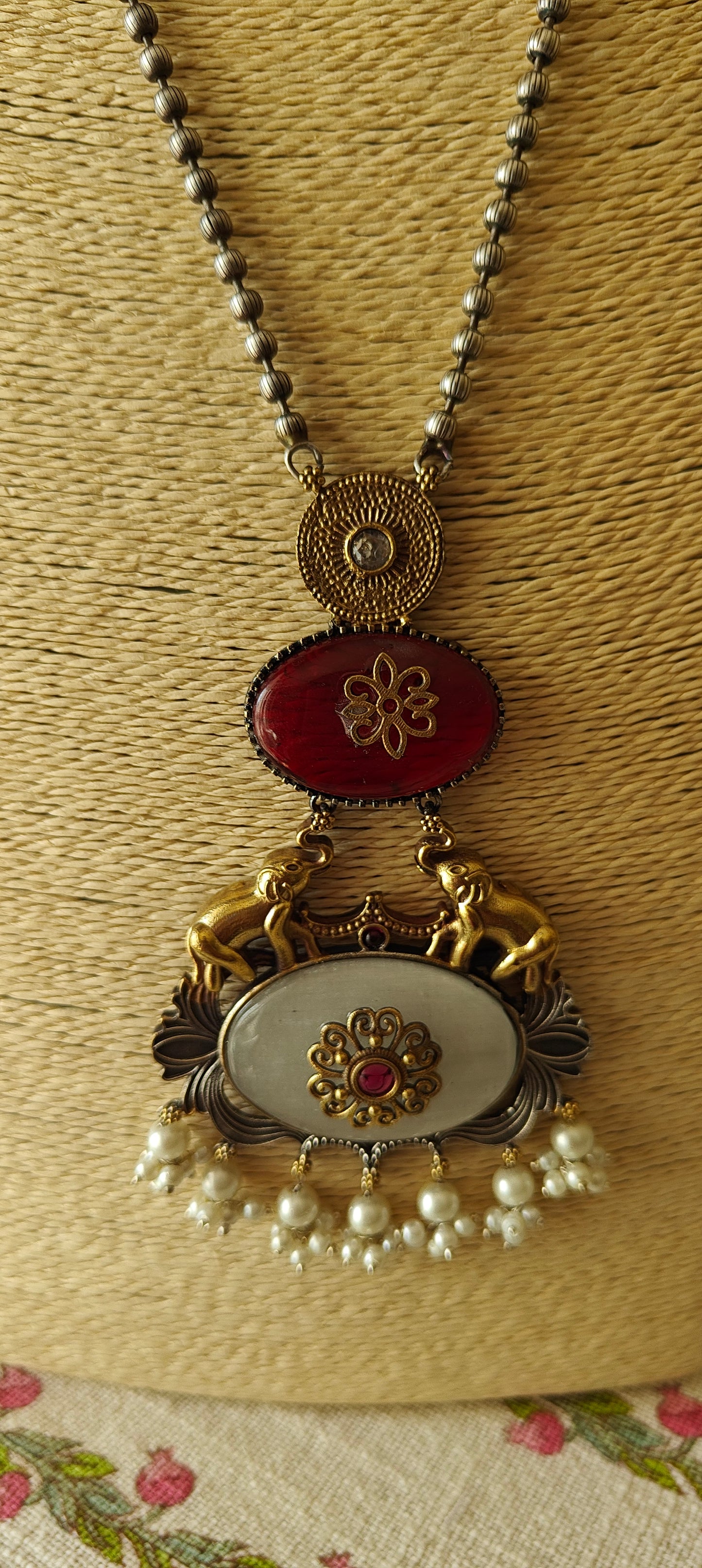 Charul dual tone set with elephants