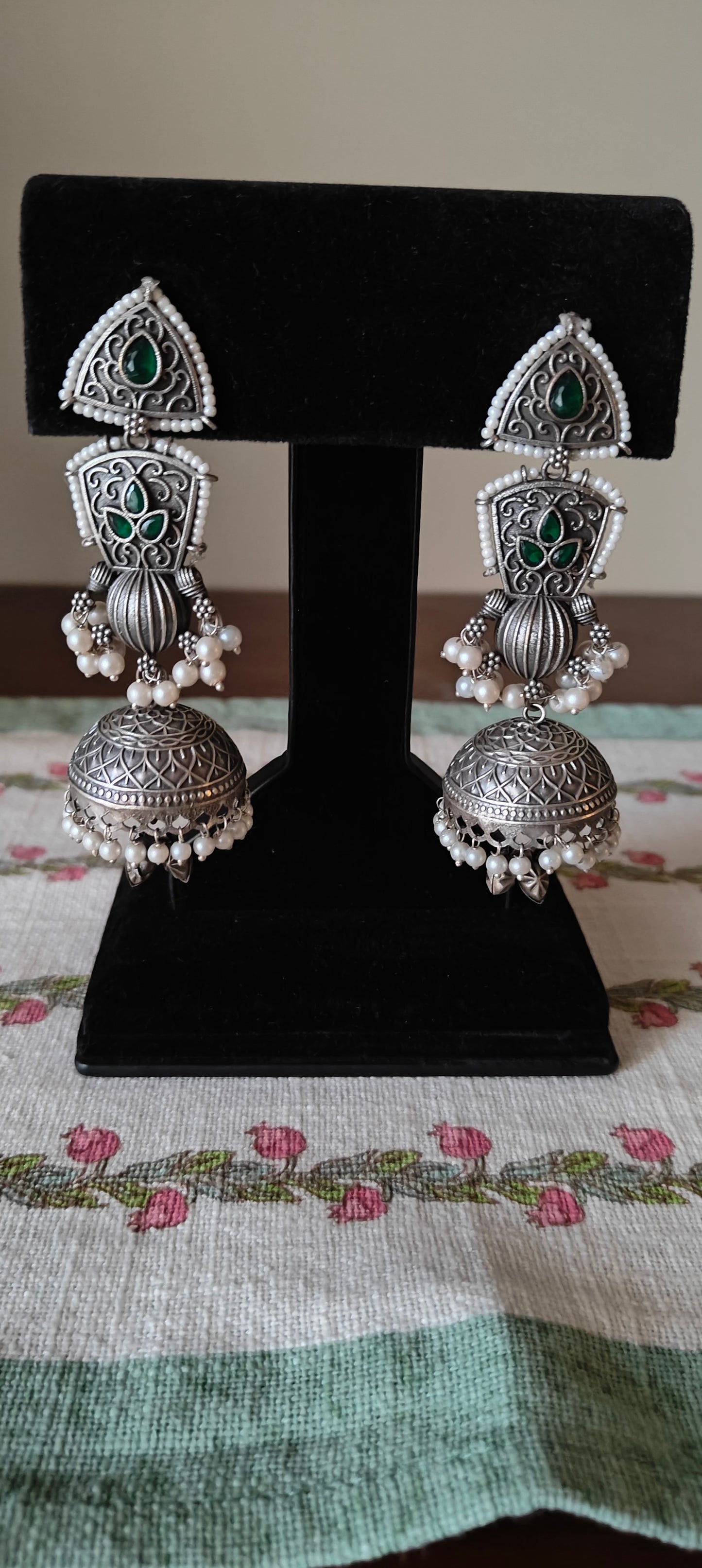 Mithi jhumkas(earrings) with pearls