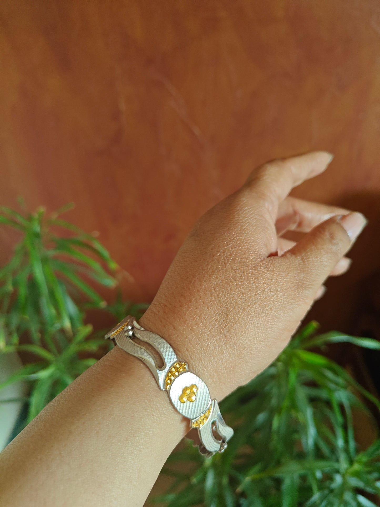 Sterling silver bangle in double tone(1 pc)