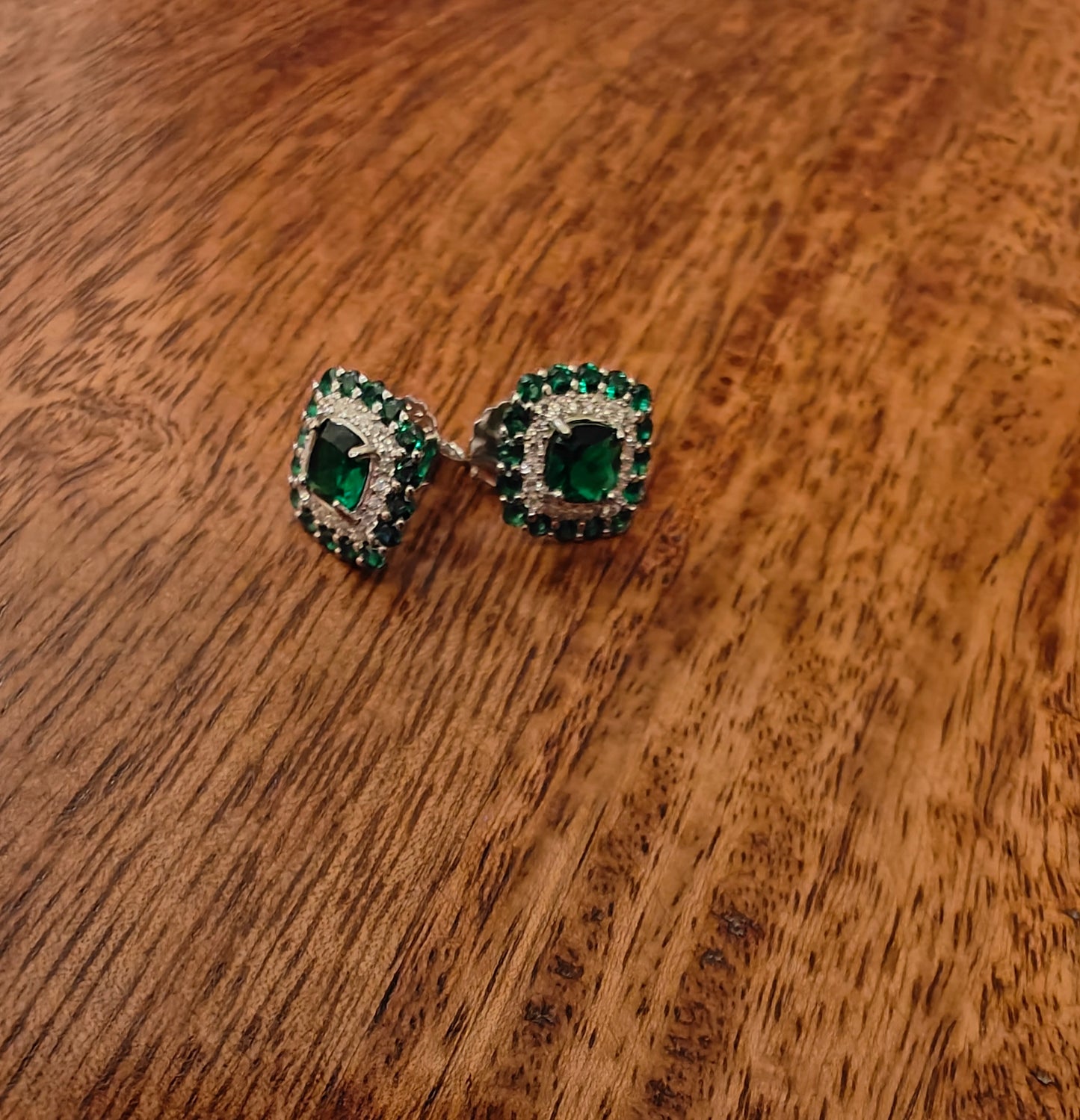 Sparkling Silver studs with coloured stone