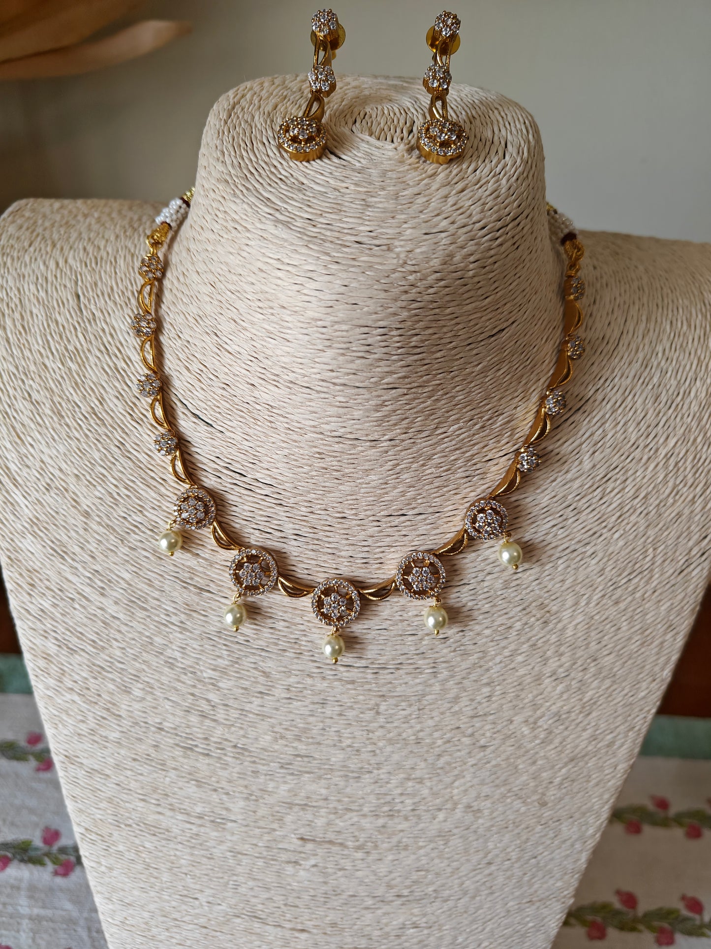 Nandini set with CZ and pearls