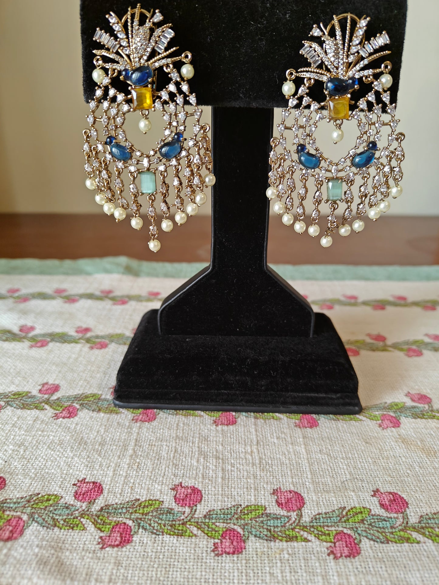 Champika earrings with stones and Cz