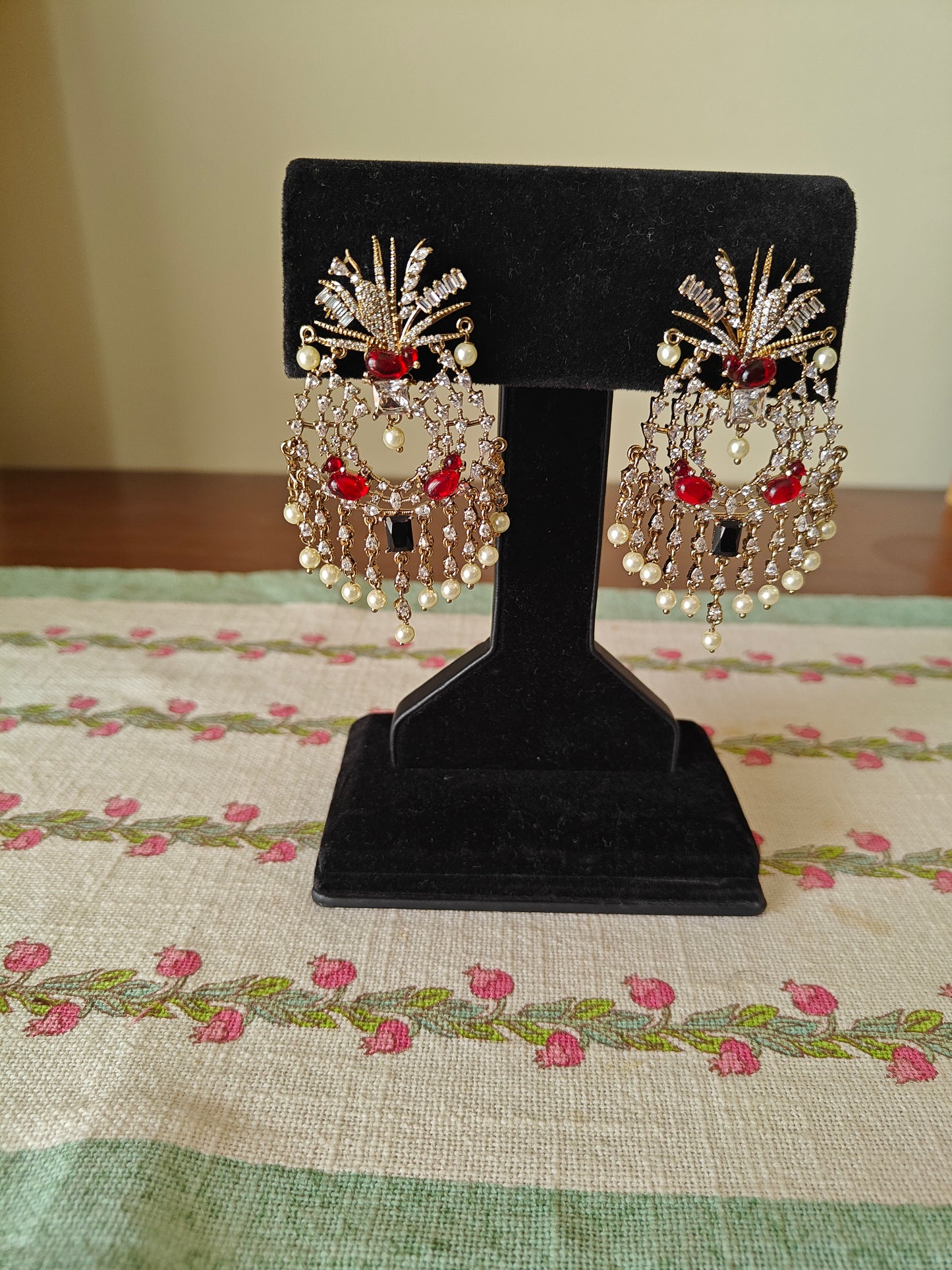 Champika earrings with stones and Cz