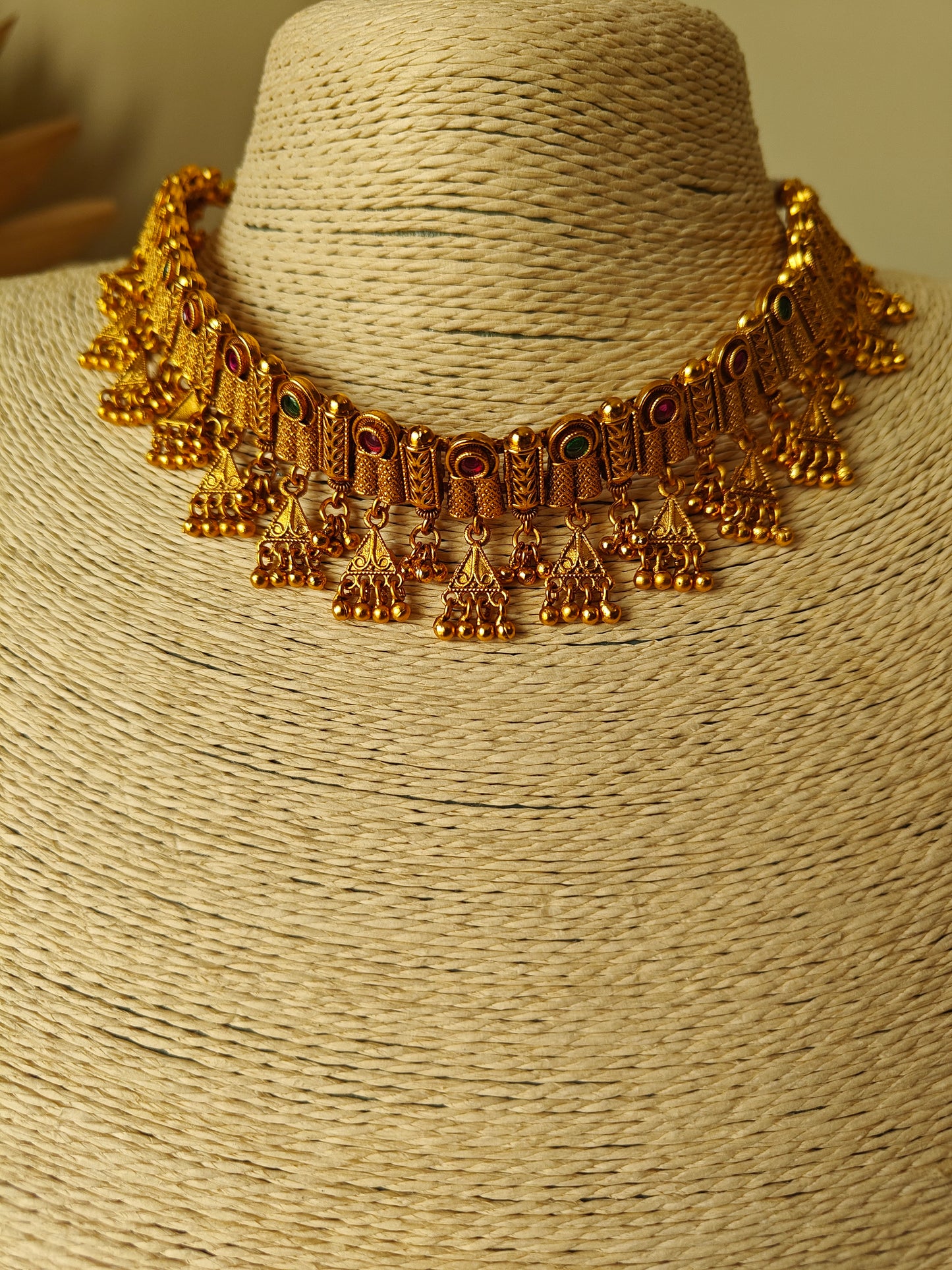 Ishana choker set with triangular hangings