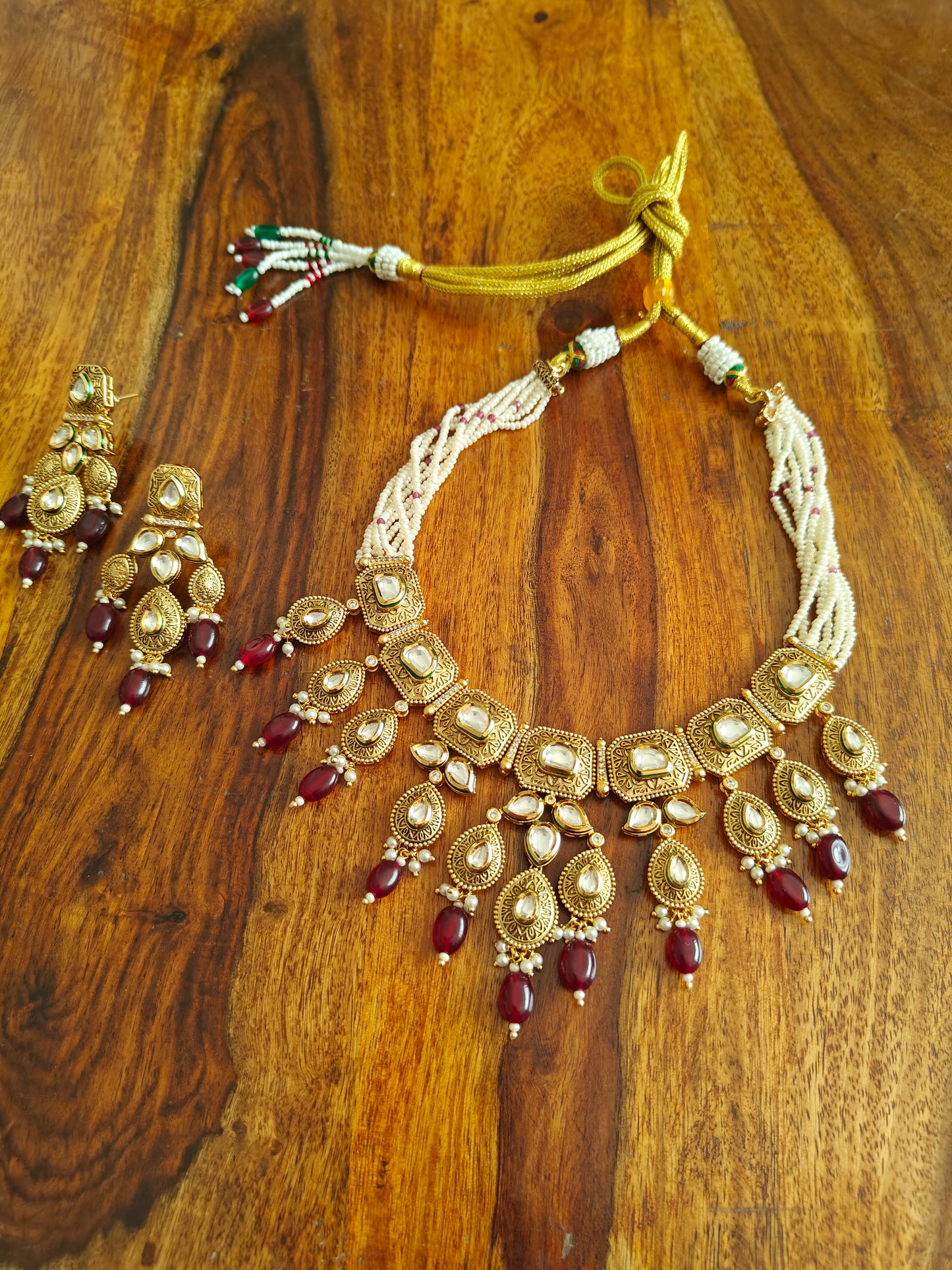 Mohana set in antique gold and kundan