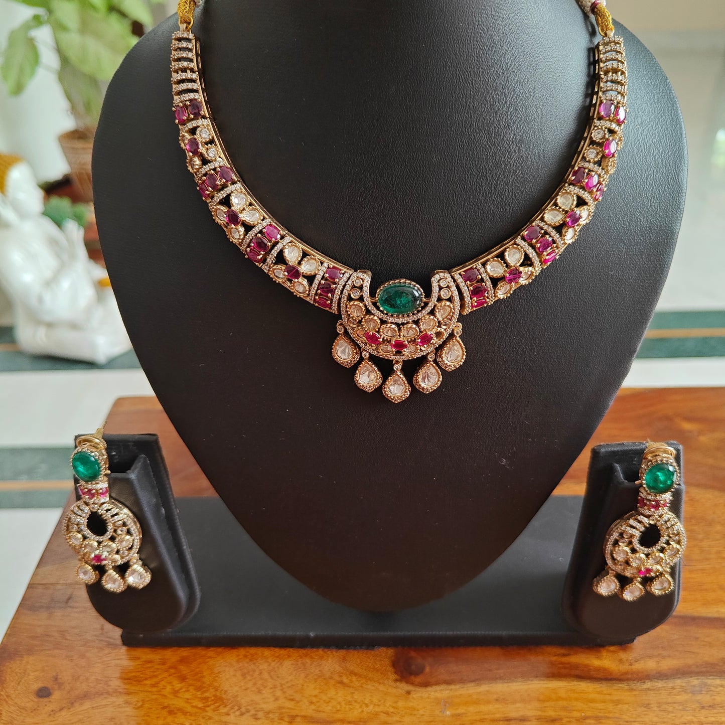 Madhushri set with moissanite and coloured stones
