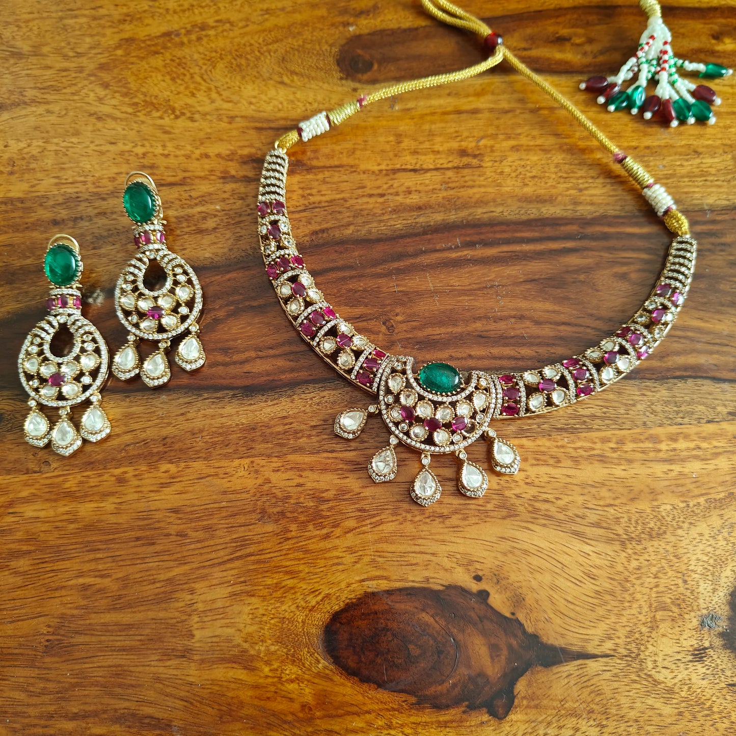 Madhushri set with moissanite and coloured stones