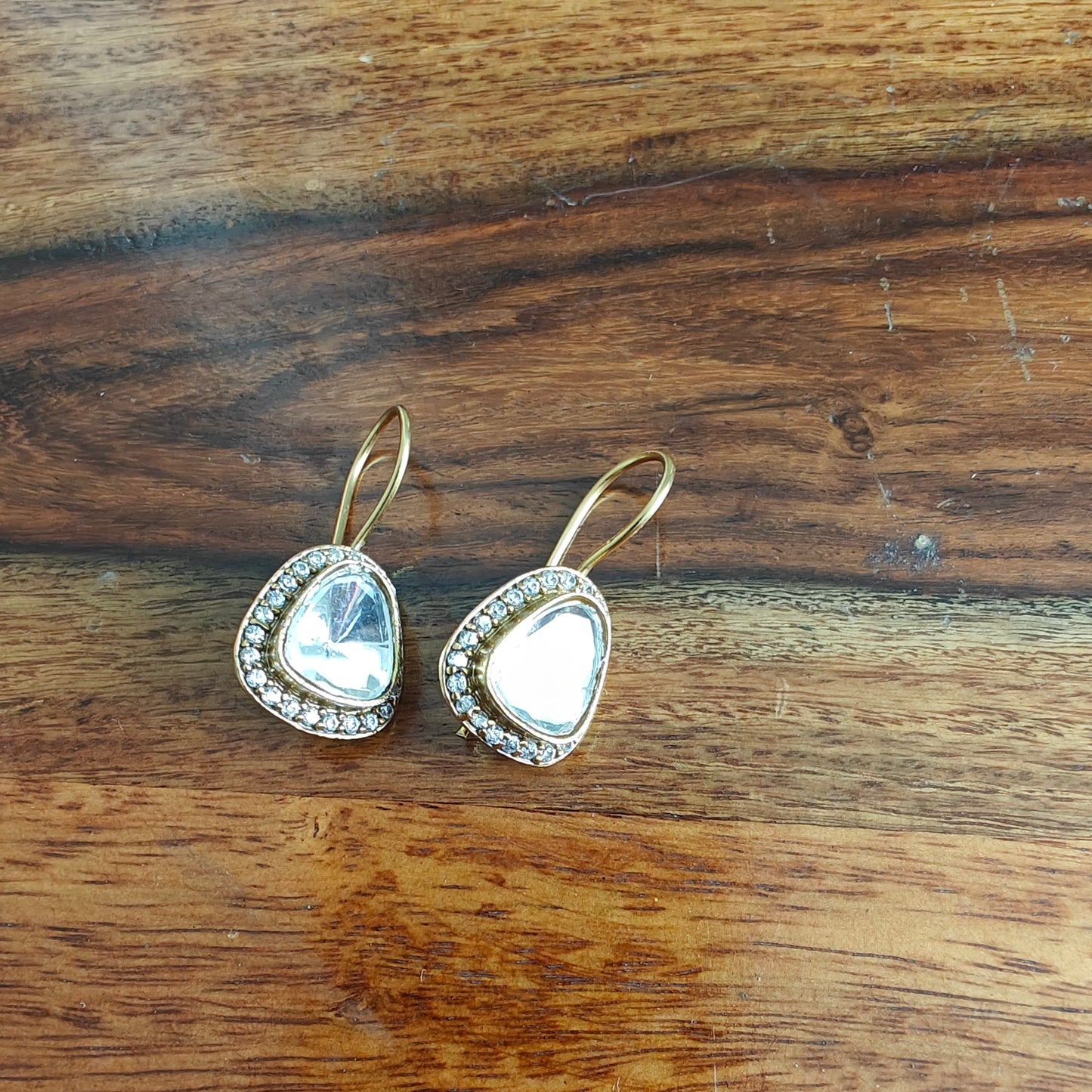 Moissanite earrings with cz highlight