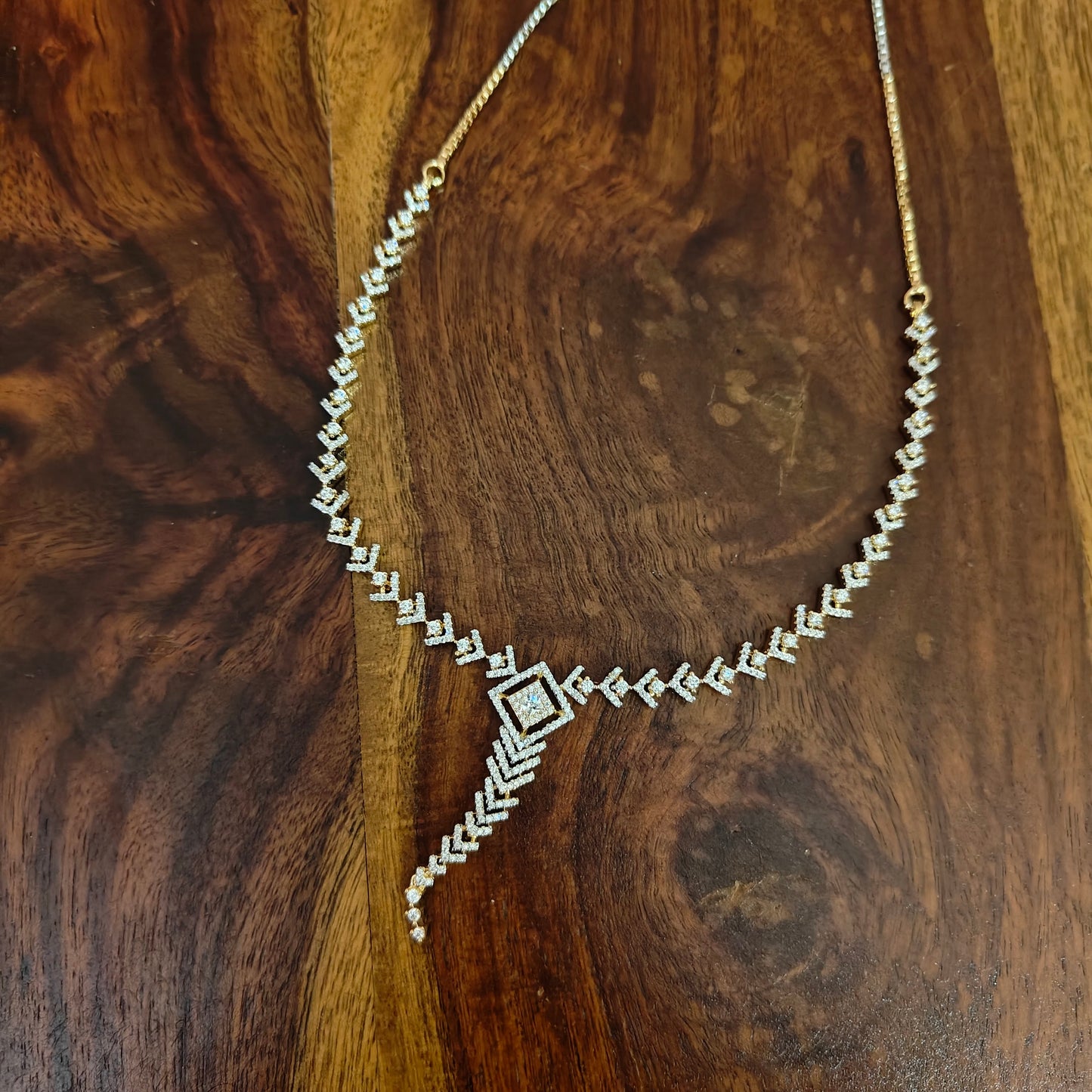 Nina set with platinum/gold finish with Cz