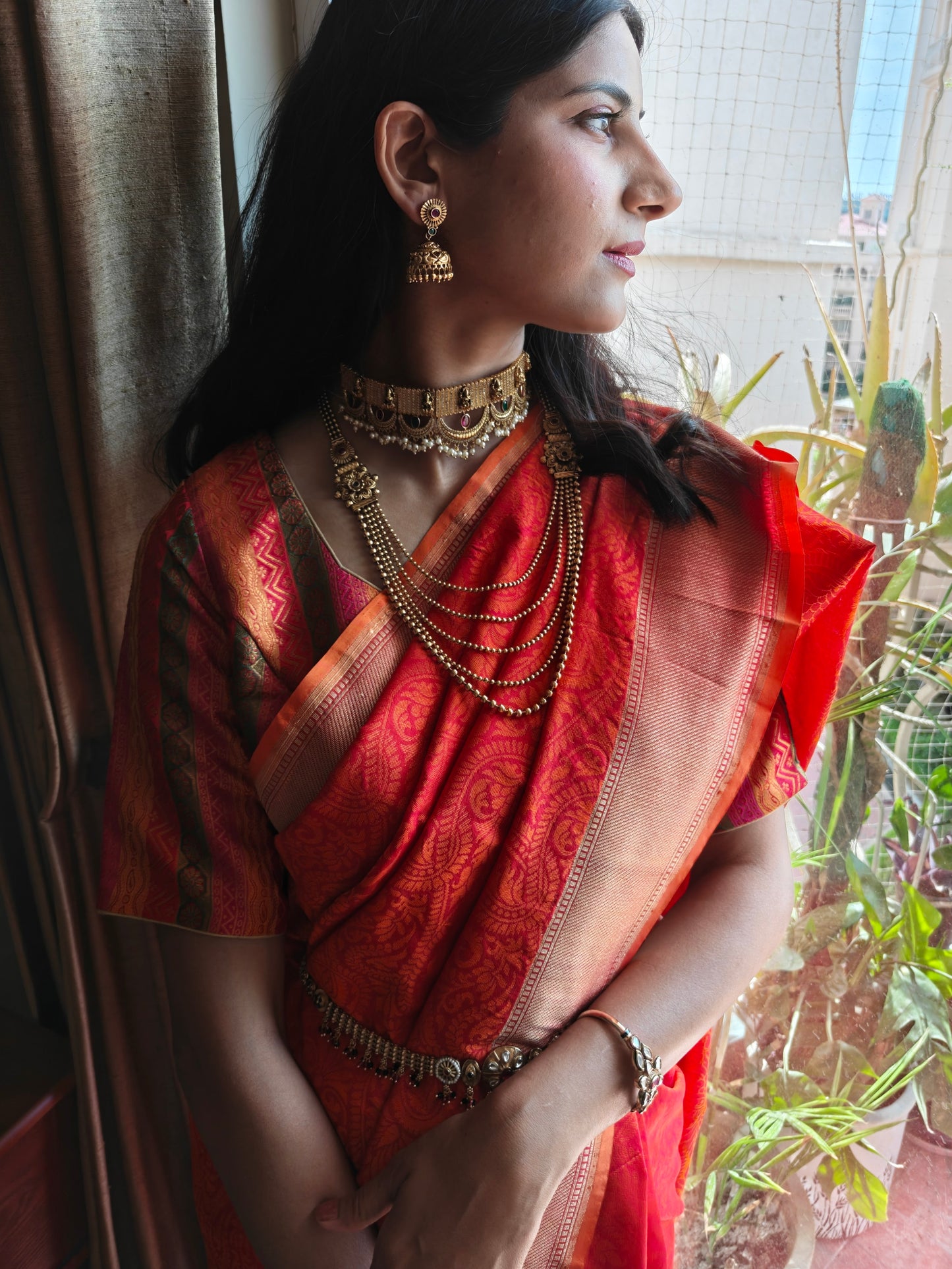 Roma choker with Lakshmiji's motif all over