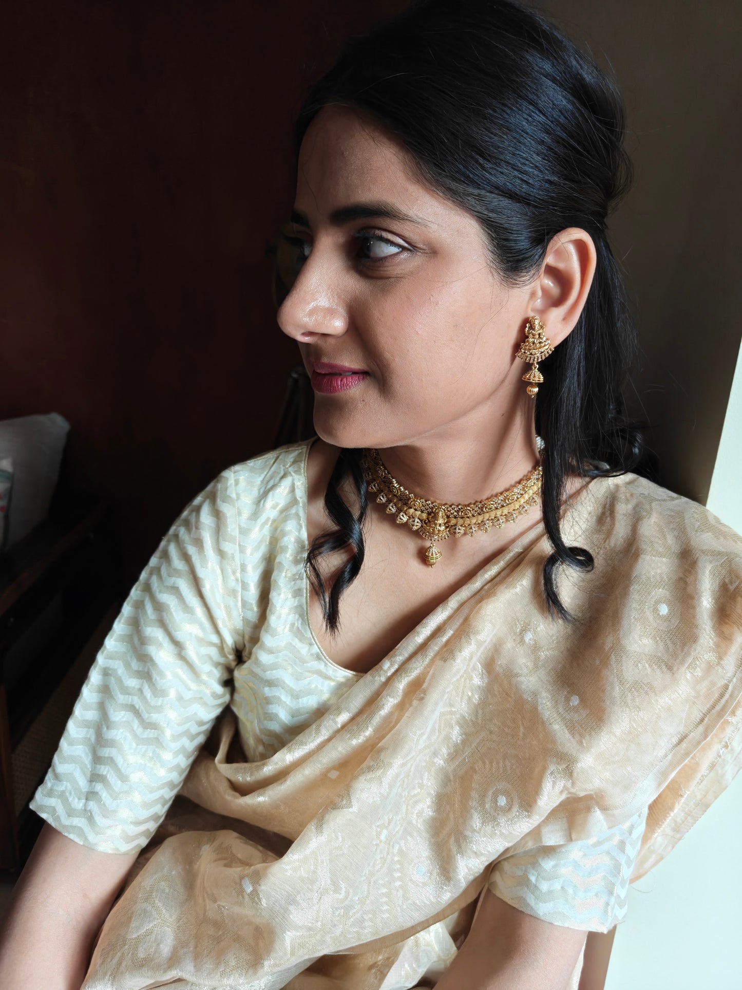 Punita choker with Lakshmi motif in centre