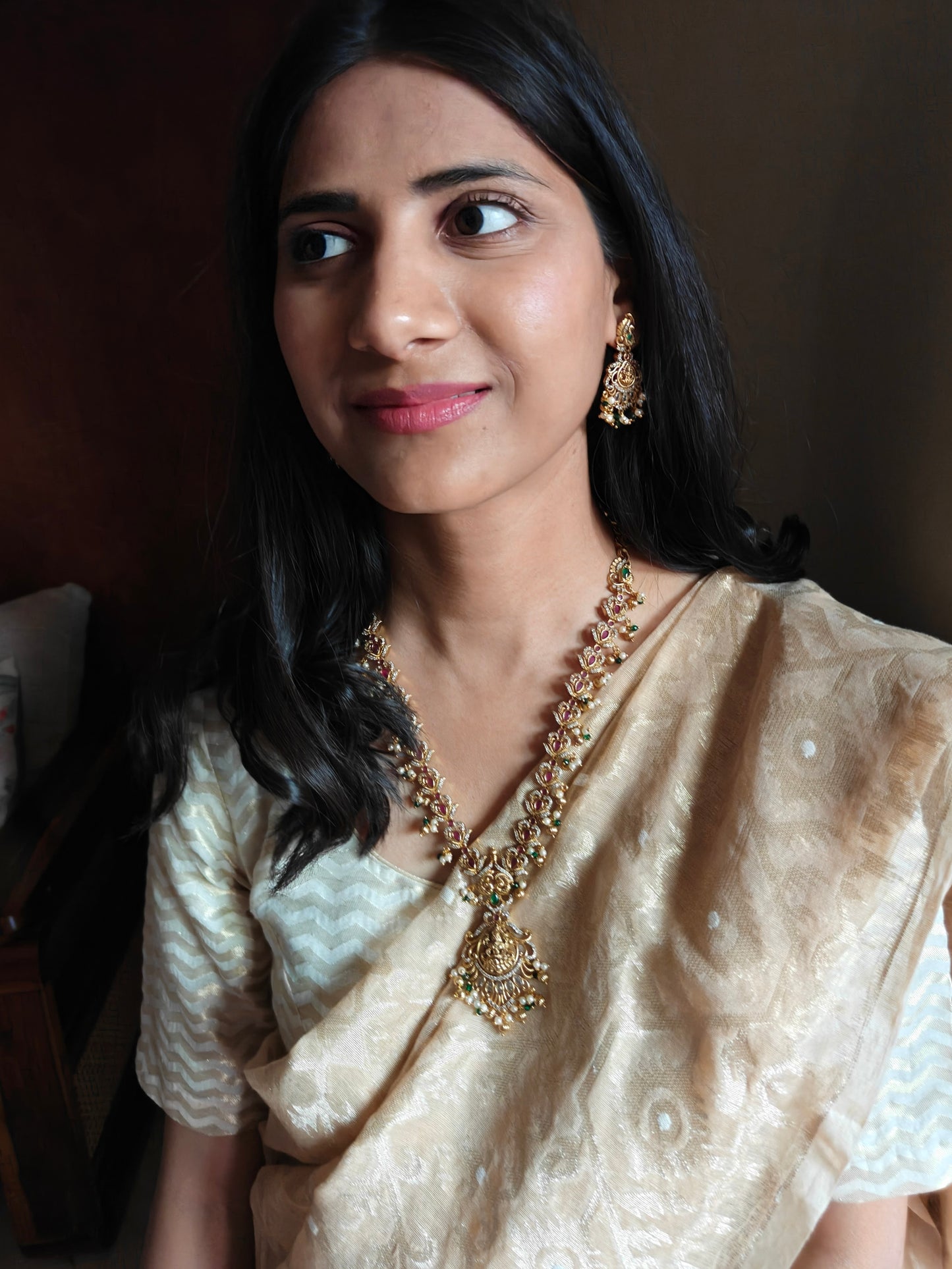 Rishika set with lakshmi pendant