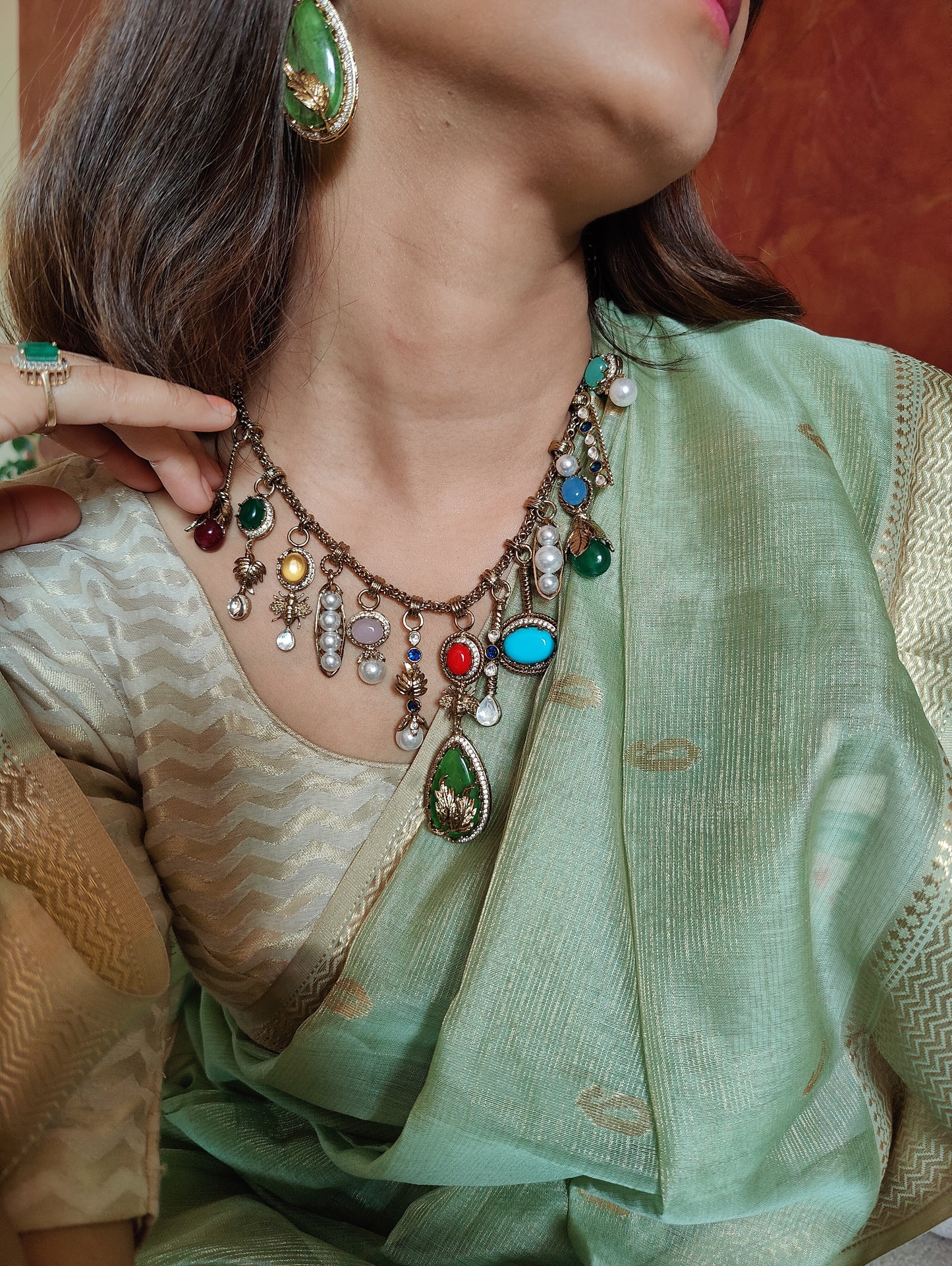 Noornayab set with different coloured stones