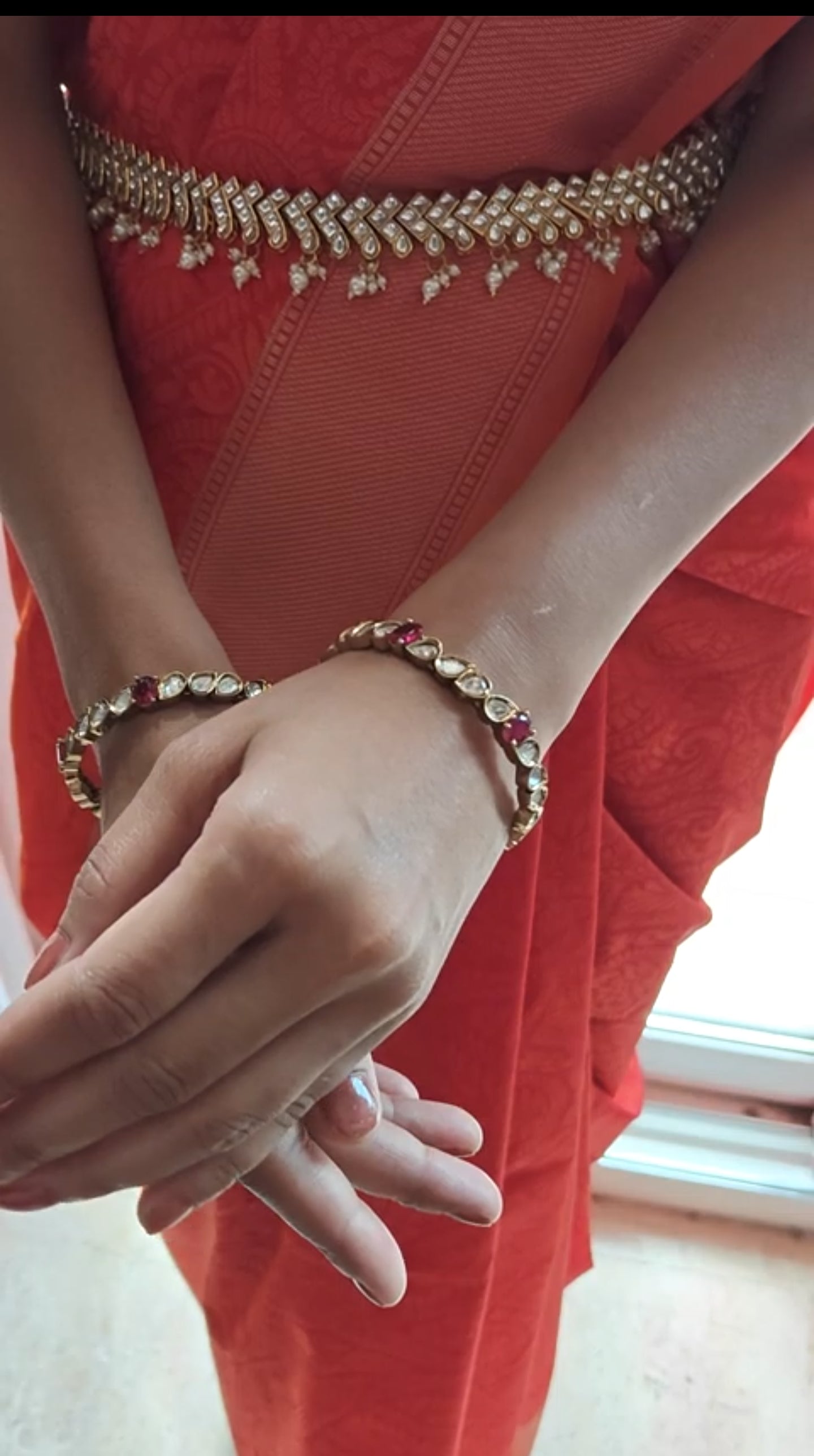 Moissanite and stone karas/bangles(2pc)