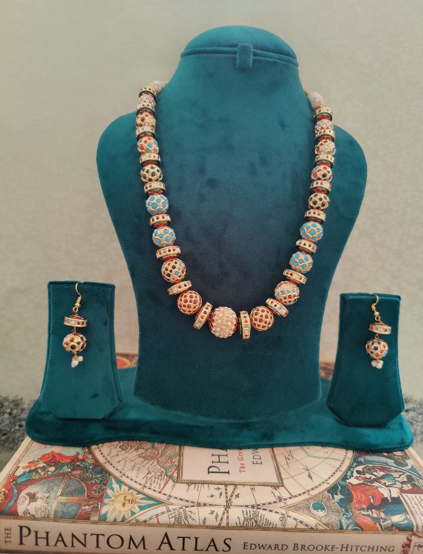 Chandrabali set with different shaped beads