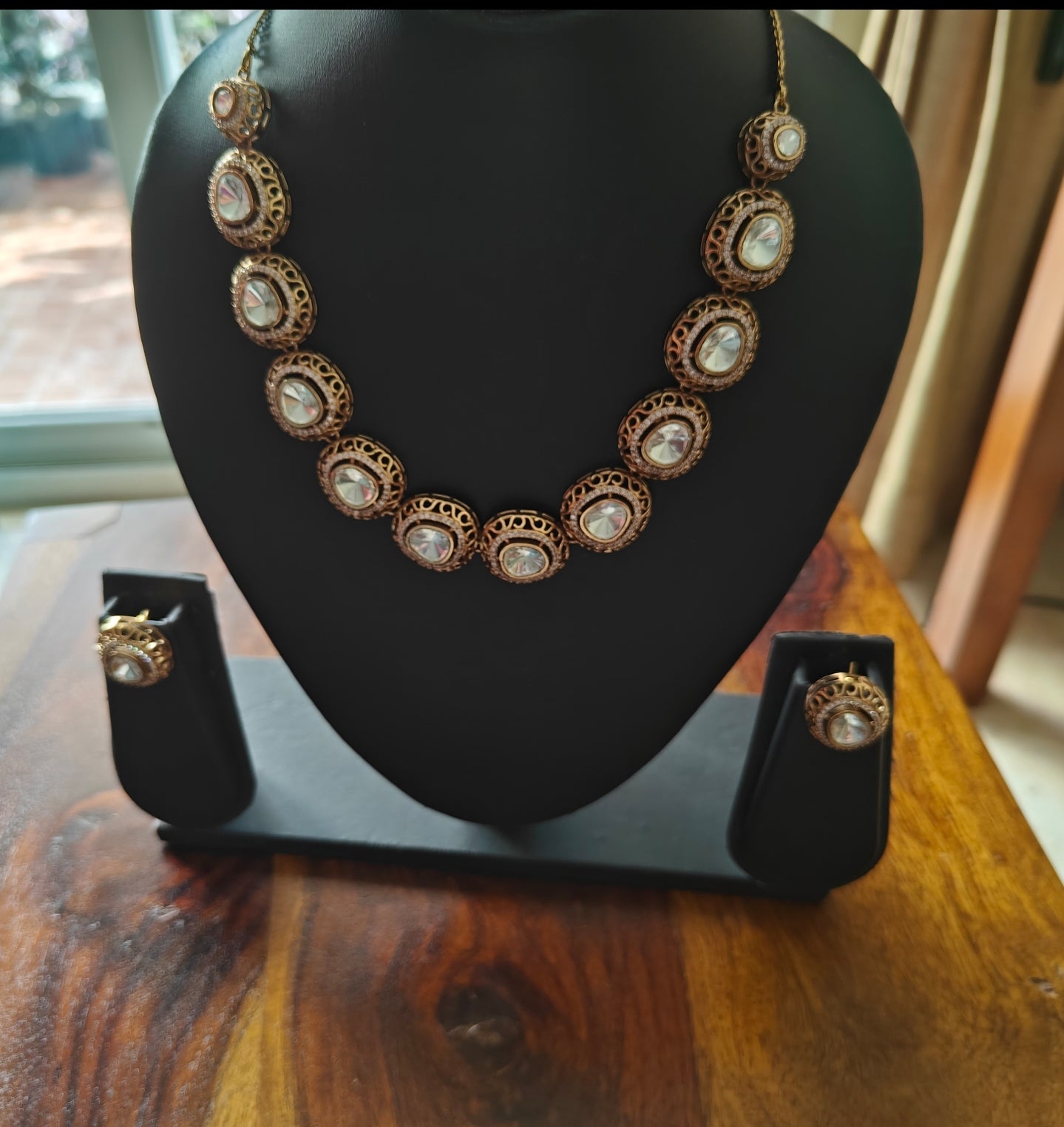 Shaya set with big moissanite in jali work