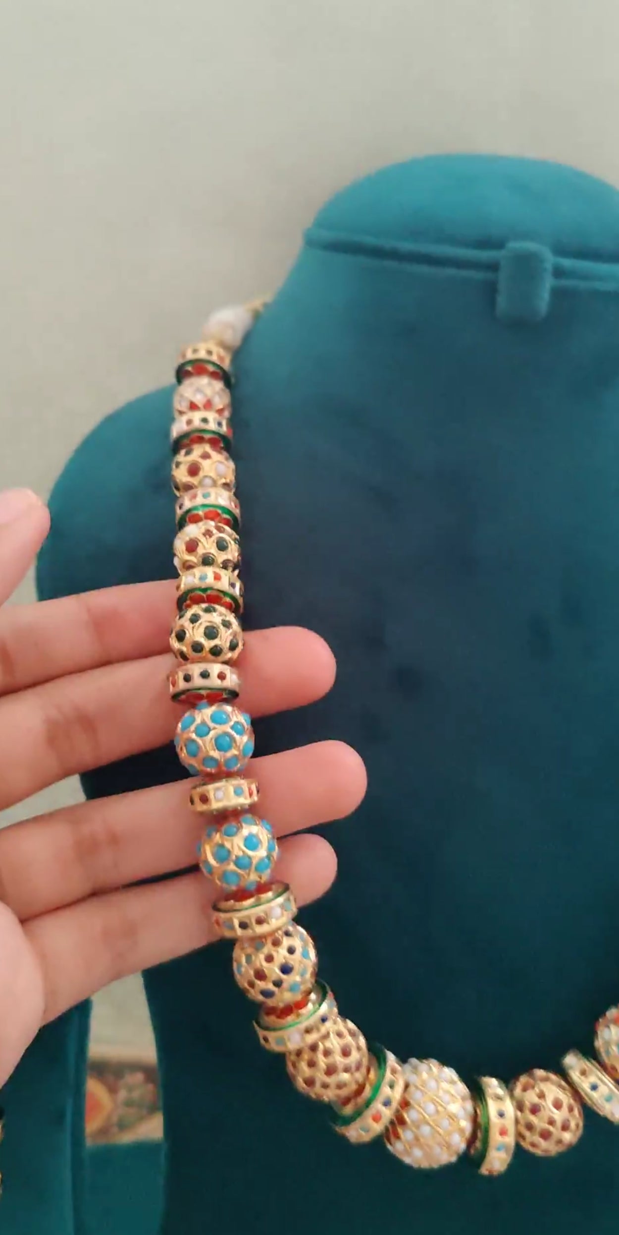Chandrabali set with different shaped beads