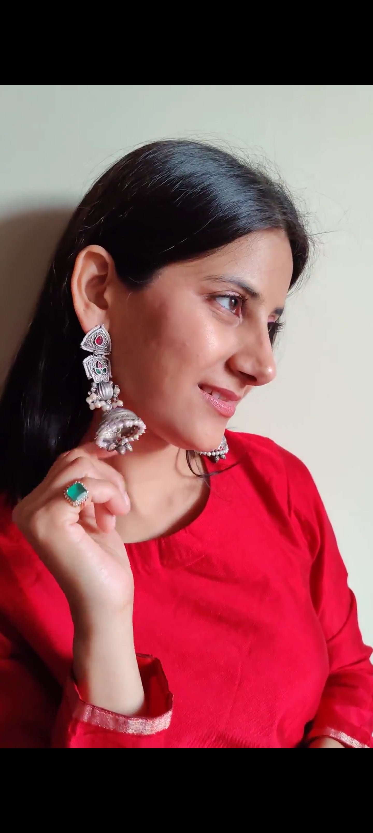 Mithi jhumkas(earrings) with pearls