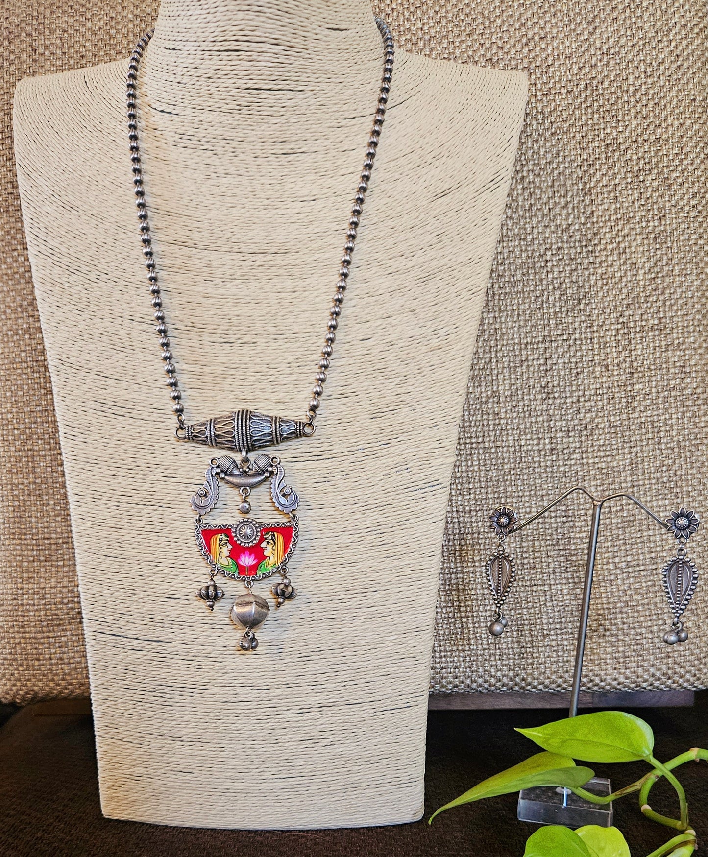 Hand painted silver finish set