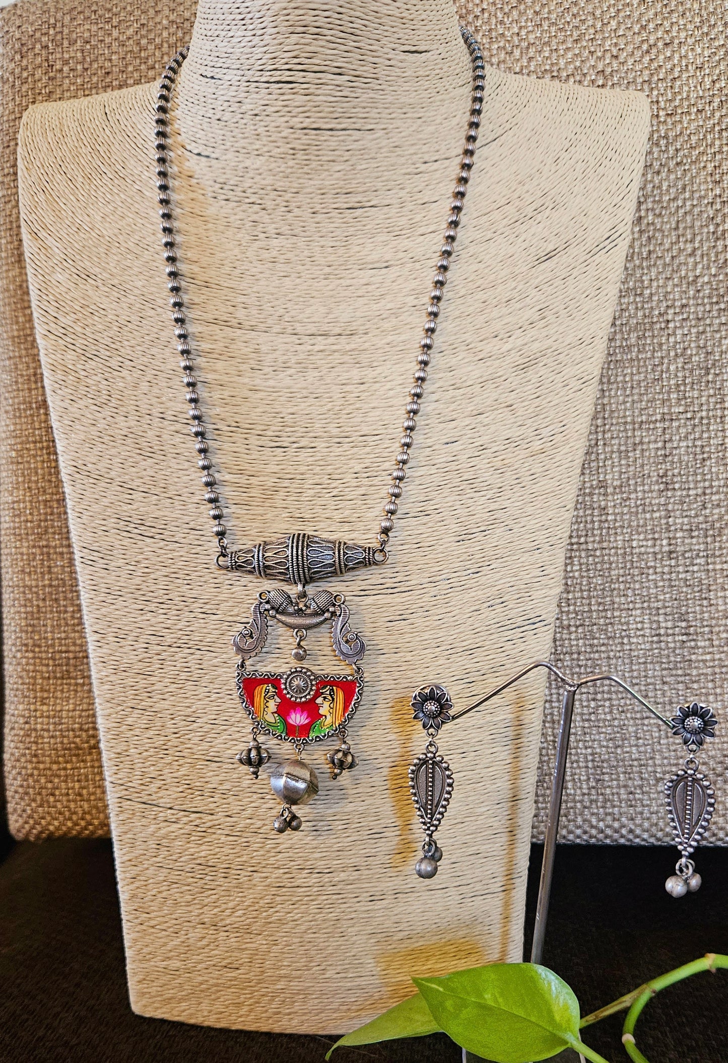 Hand painted silver finish set