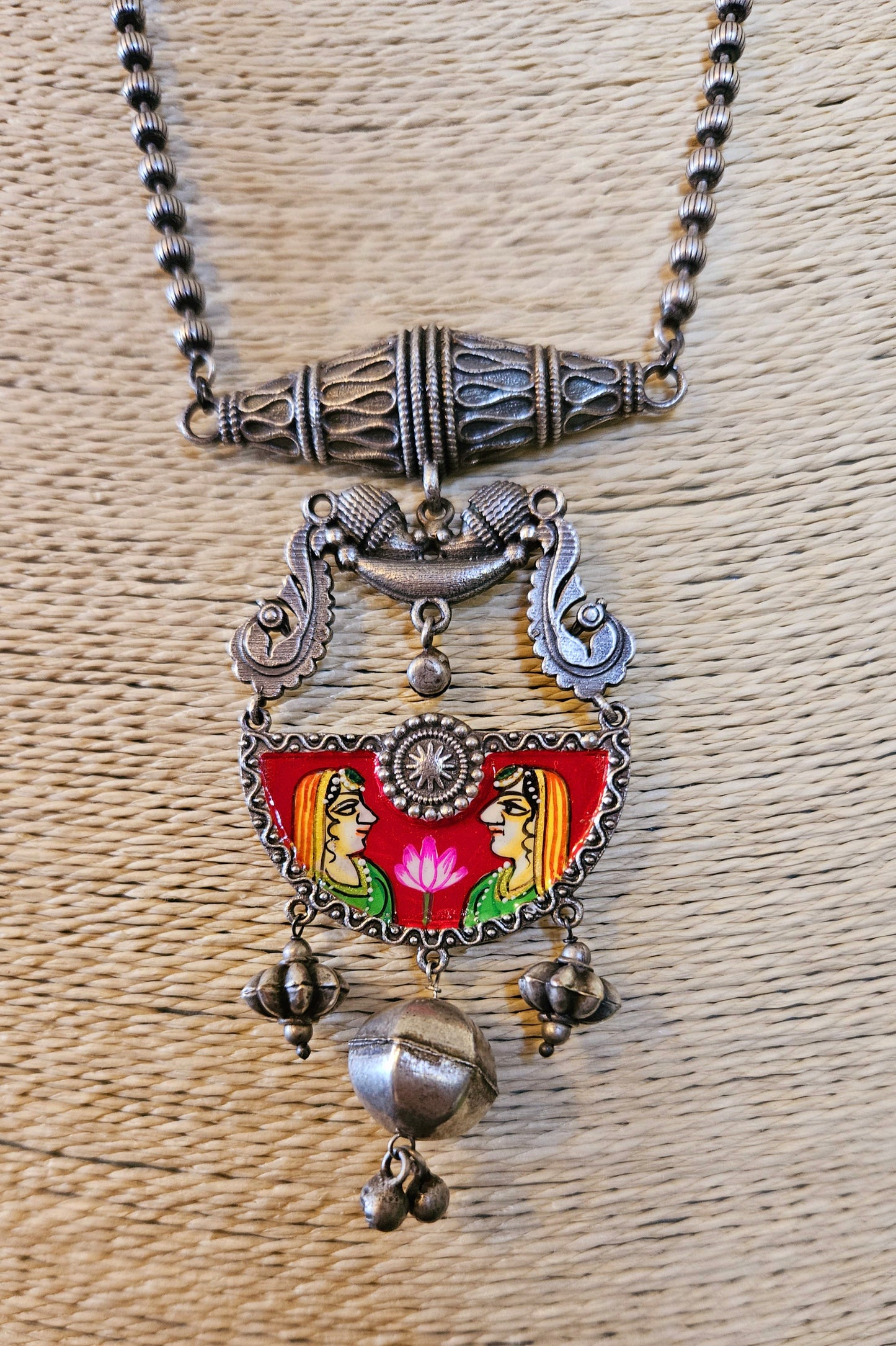 Hand painted silver finish set